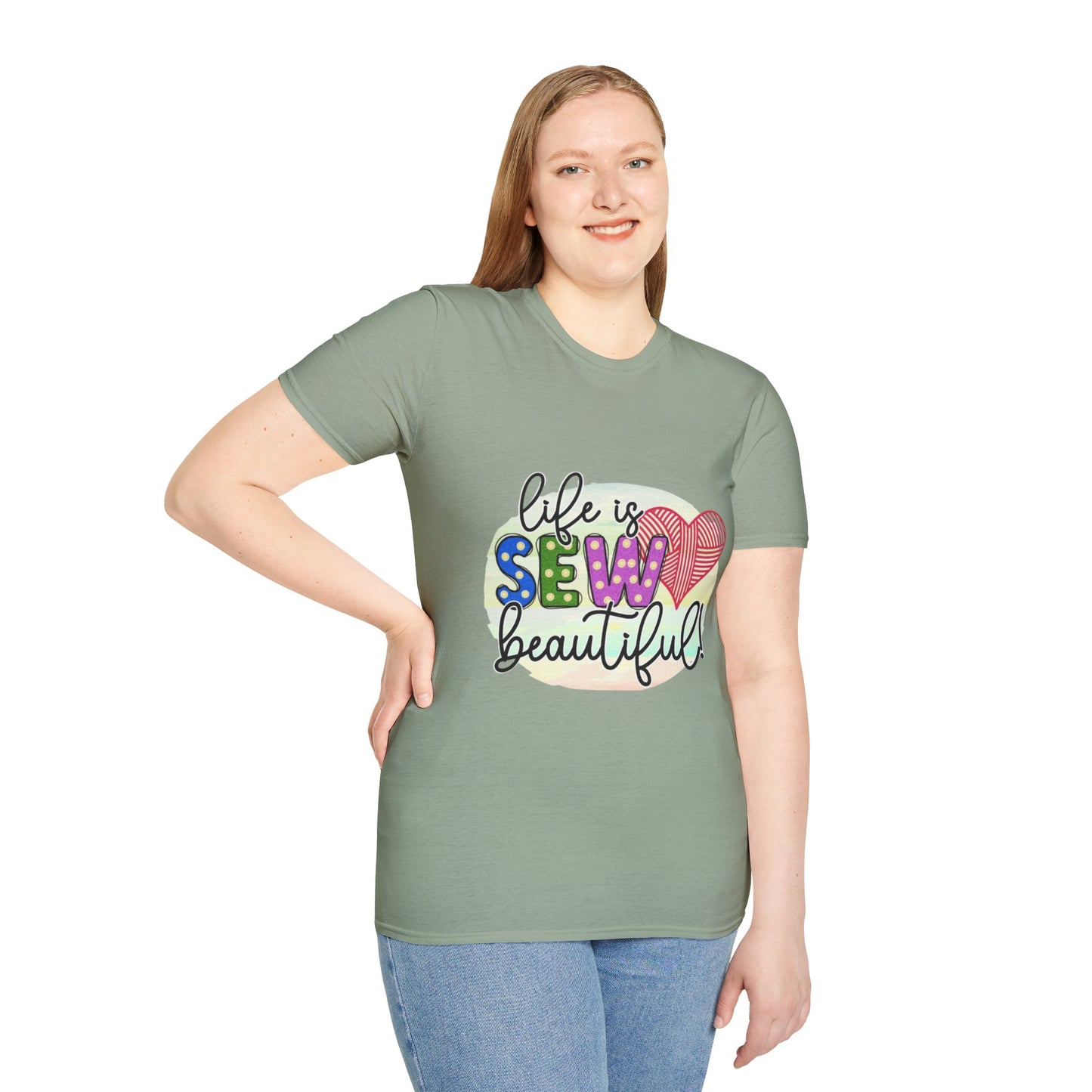 Sewing Enthusiast T-Shirt - Life is Sew Beautiful, Gift for Sewers, Craft Lovers, Quilters, DIY Apparel, Sewing Gifts