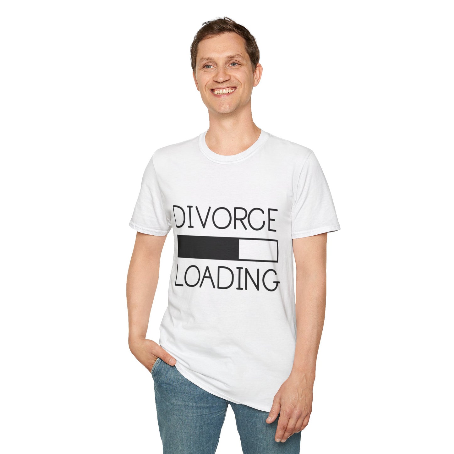 Divorce Loading Unisex Softstyle T-Shirt - Humorous Graphic Tee for the Newly Single