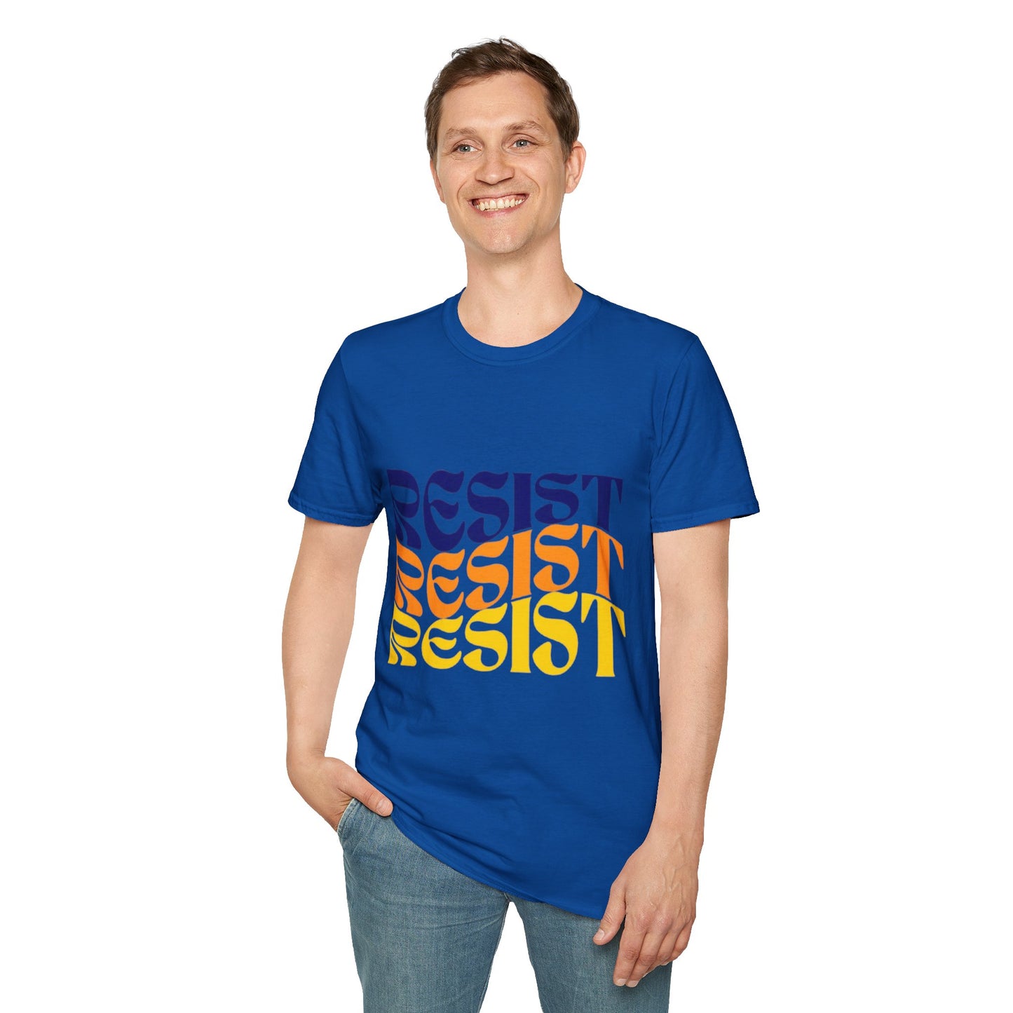 Unisex Softstyle T-Shirt - Bold 'RESIST' Graphic Tee for Activism and Empowerment