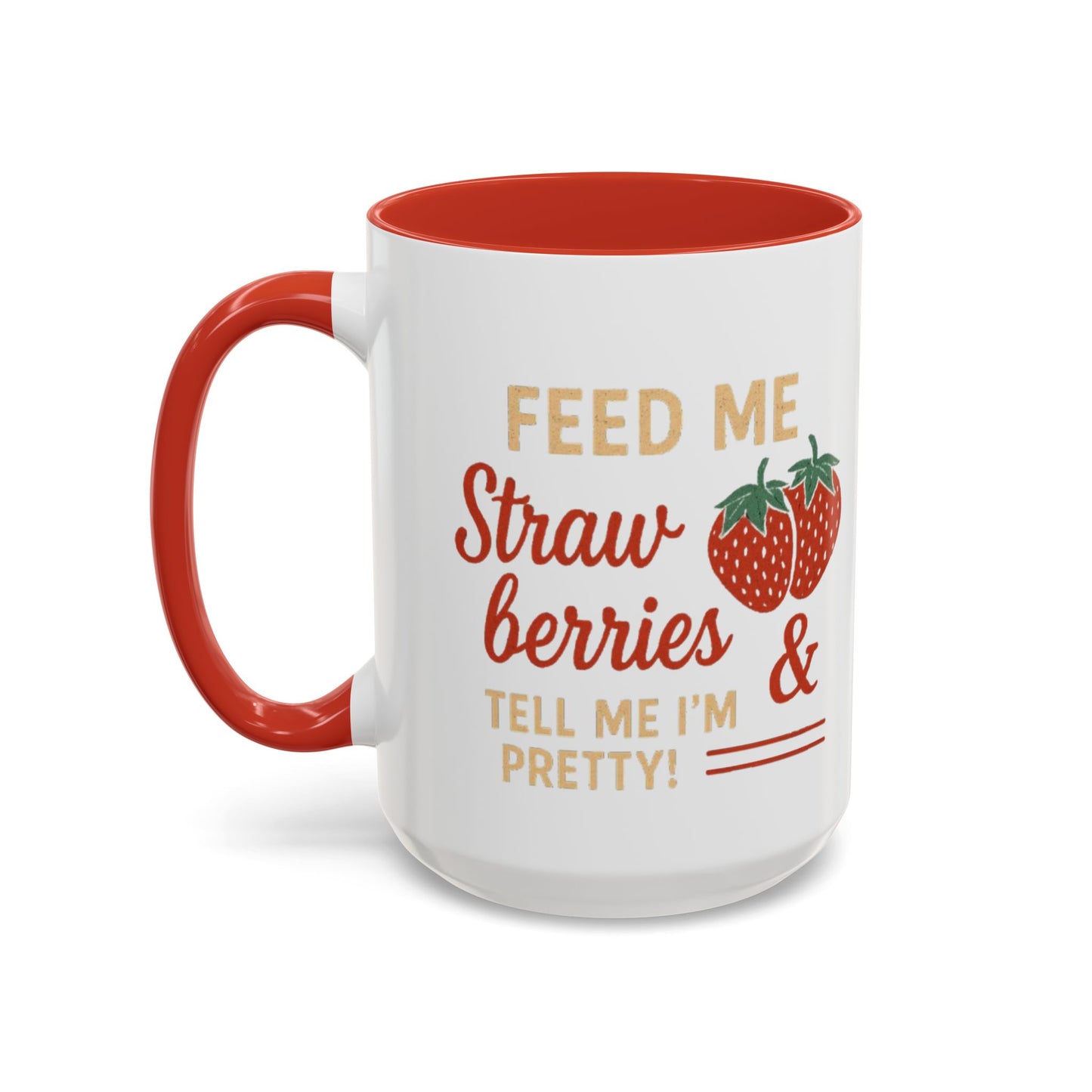 Cute Strawberry Themed Accent Coffee Mug - Perfect for Gifts, Home, Kitchen, Birthday, Fun Quotes