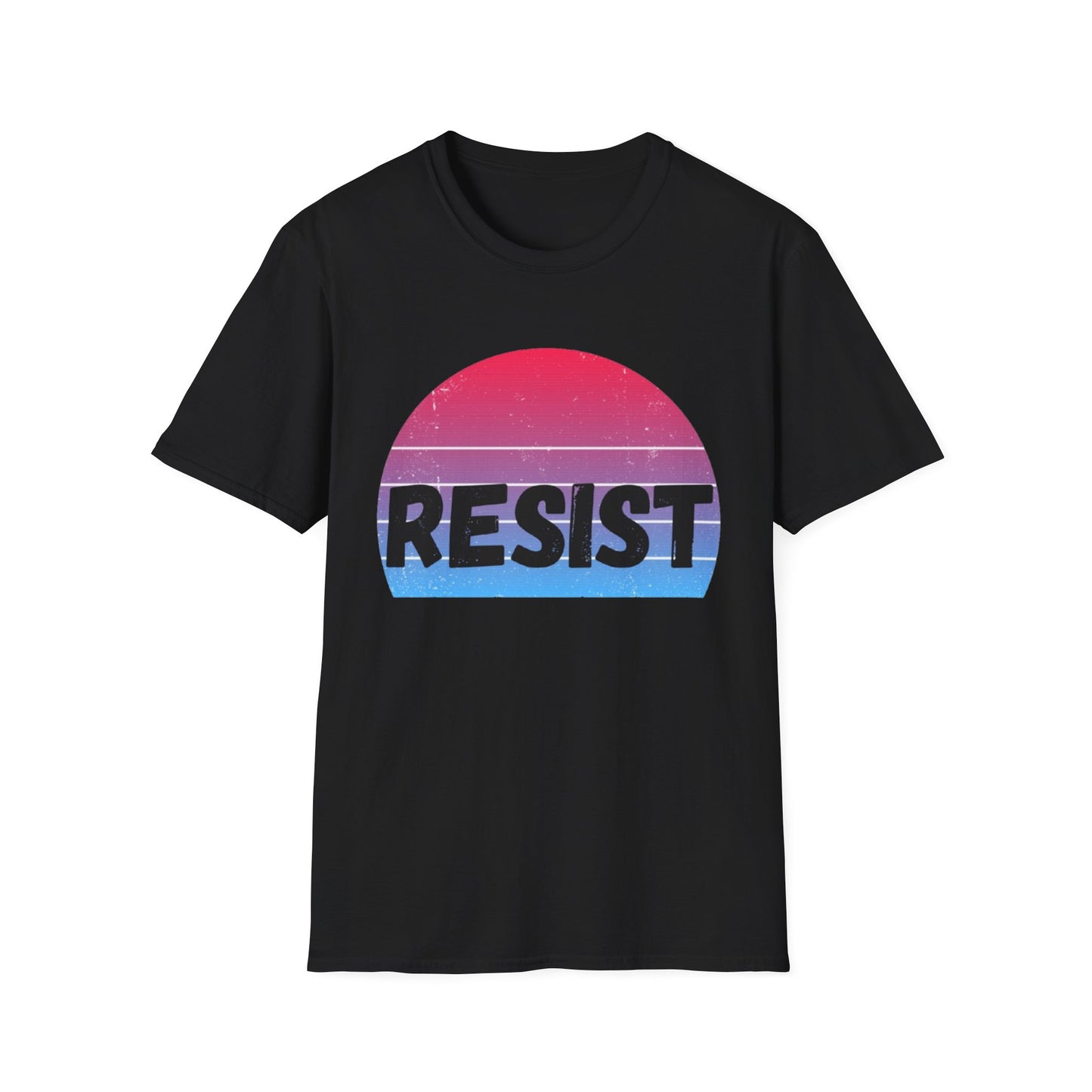 Retro Resist Unisex Softstyle T-Shirt - Bold Graphic Tee for Activists