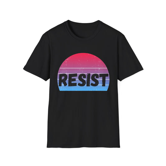 Retro Resist Unisex Softstyle T-Shirt - Bold Graphic Tee for Activists