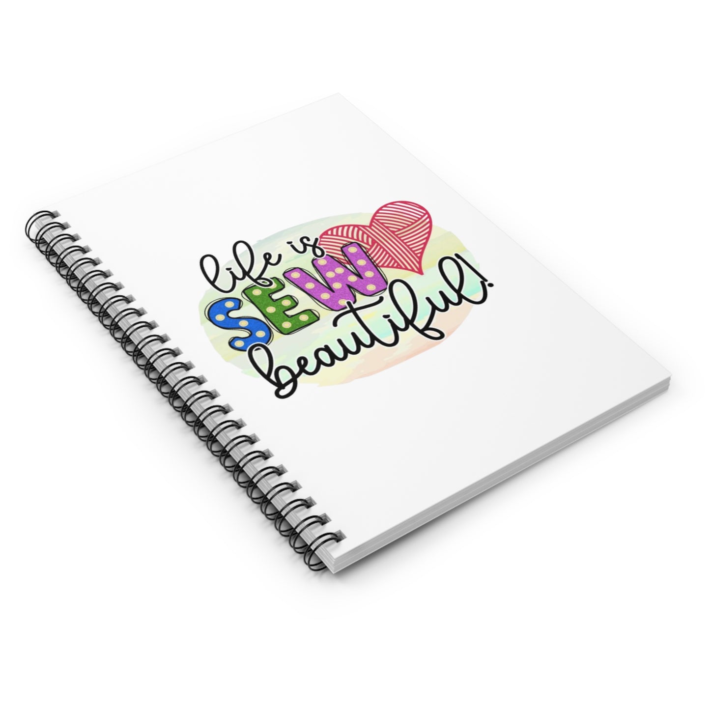 Sewing Notebook - Life is Sew Beautiful, Craft Journal, Gift for Sewers, Creative Writing Pad, Stationery for Crafters