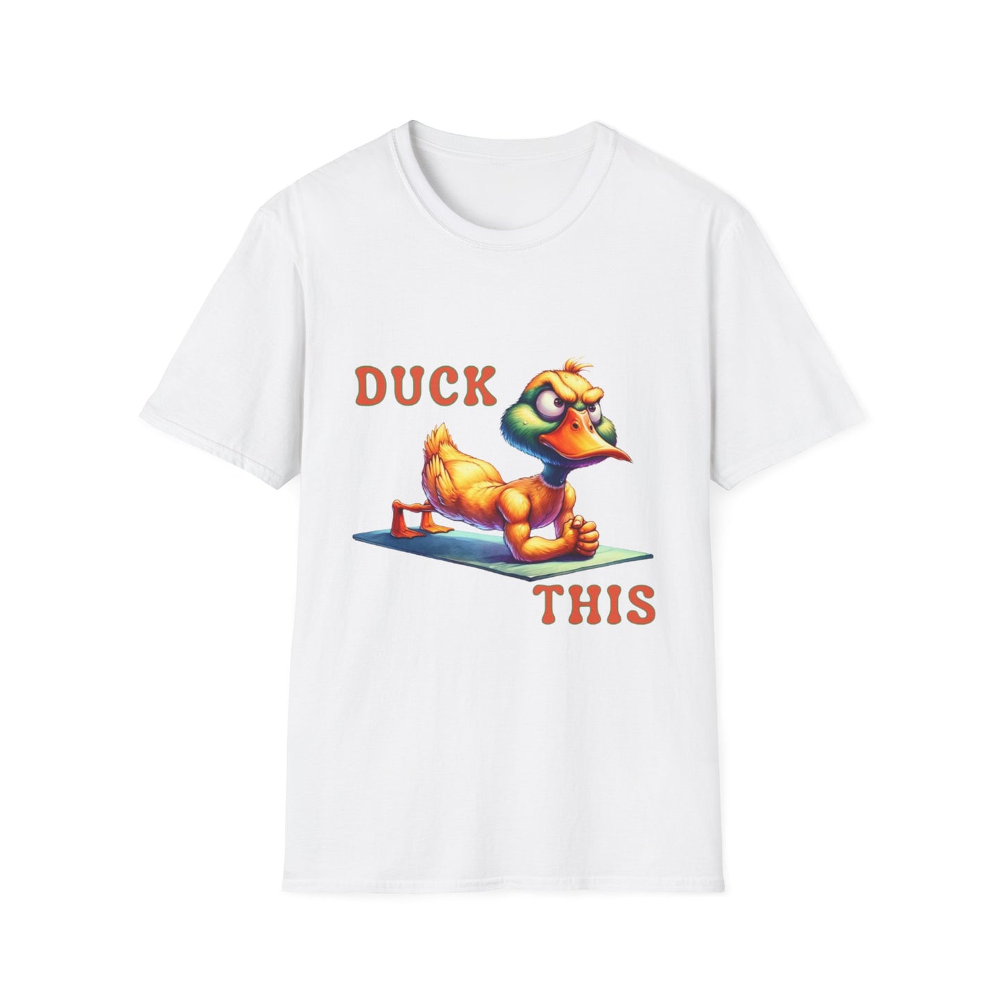 Funny Duck Gym Unisex Softstyle T-Shirt - Perfect for Fitness Lovers & Gift Giving