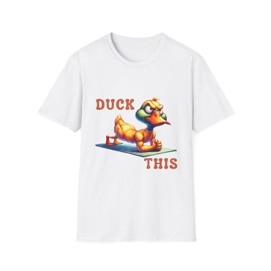 Funny Duck Gym Unisex Softstyle T-Shirt - Perfect for Fitness Lovers & Gift Giving