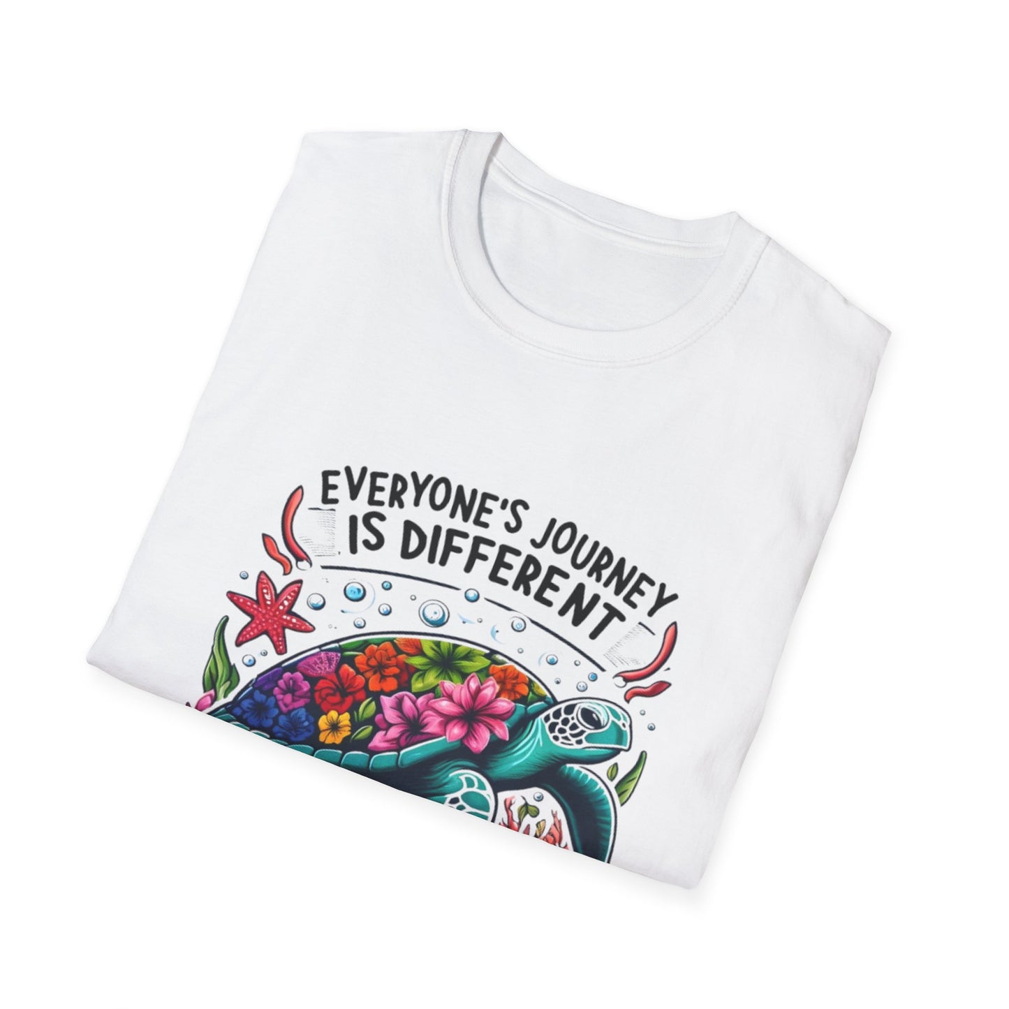 T-Shirt with Inspirational Turtle Design, Trust the Flow Statement, Ocean Lover Gift, Nature Apparel, Journey Reminder