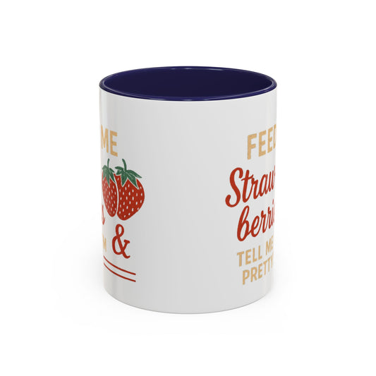 Cute Strawberry Themed Accent Coffee Mug - Perfect for Gifts, Home, Kitchen, Birthday, Fun Quotes