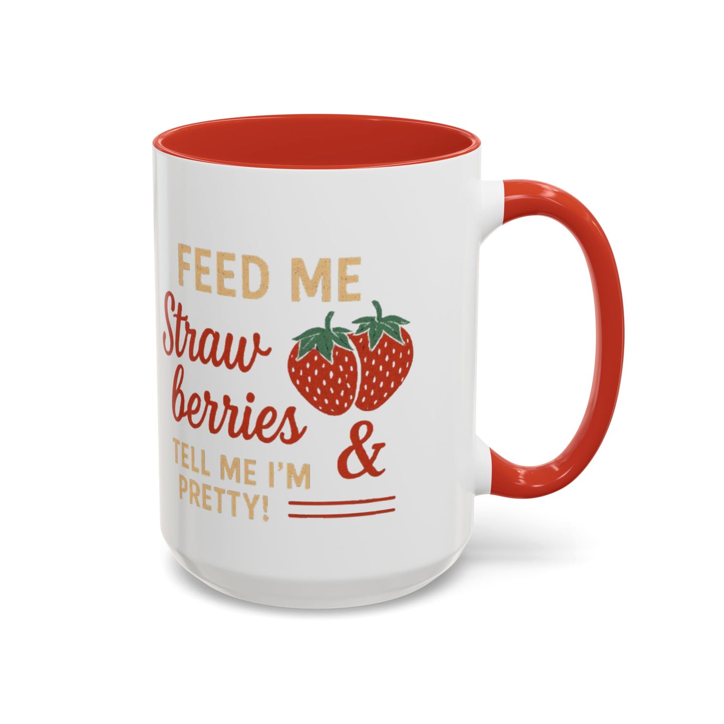 Cute Strawberry Themed Accent Coffee Mug - Perfect for Gifts, Home, Kitchen, Birthday, Fun Quotes