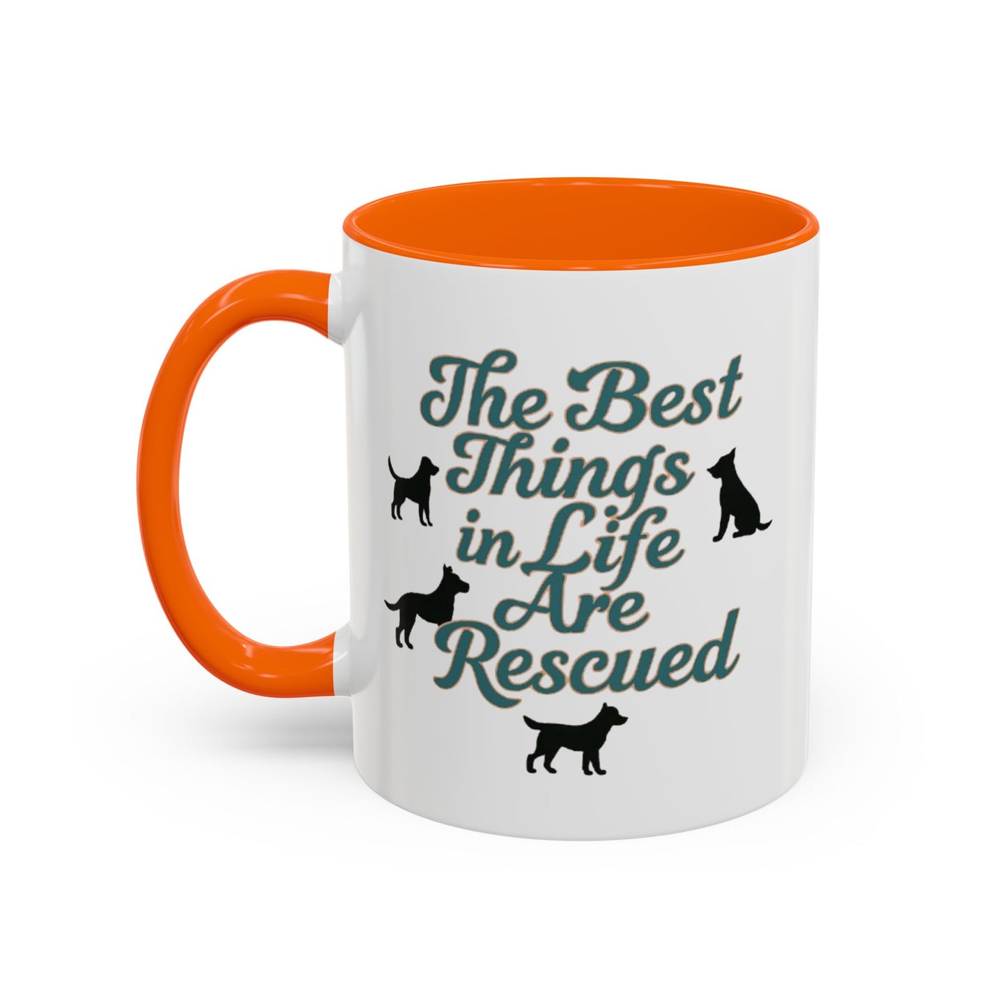 Rescue Dog Coffee Mug, Pet Lover Gift, Animal Adoption Mug, Inspirational Tea Cup, Dog Mom Mug, Black Handle Coffee Cup