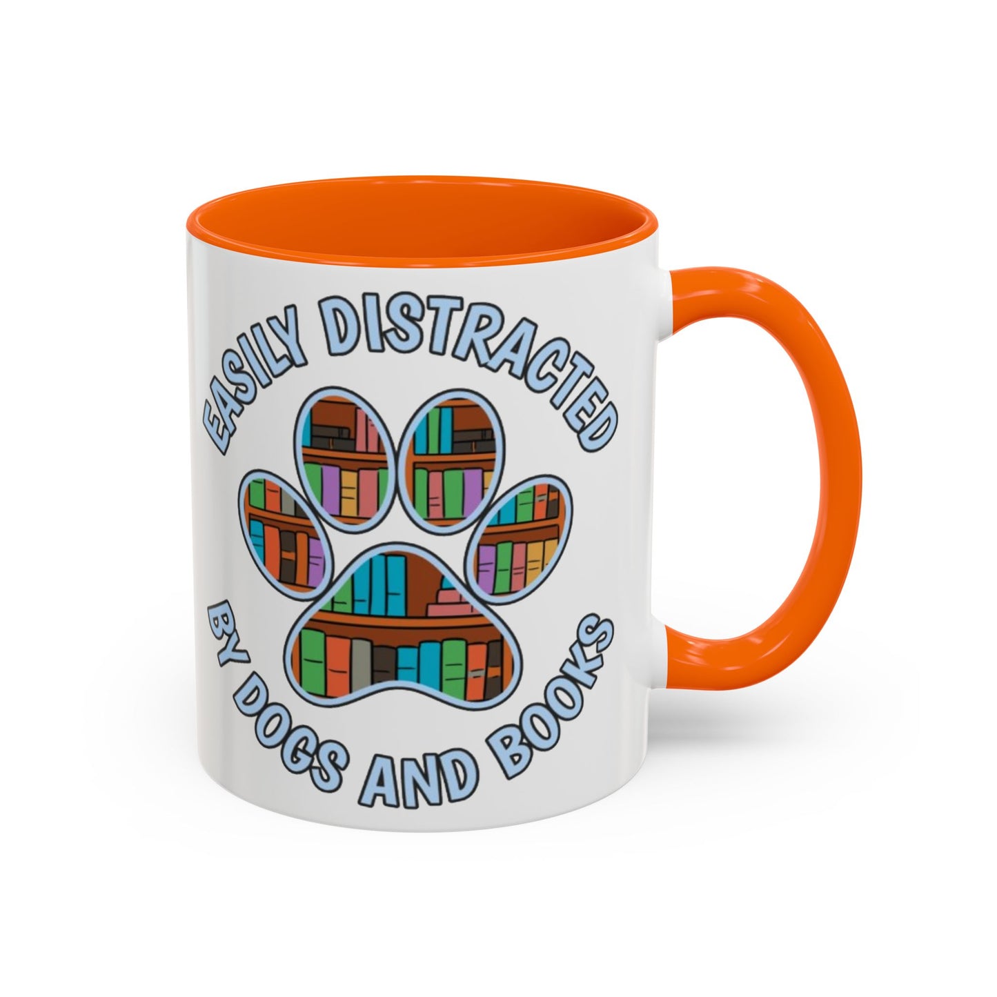 Easily Distracted Coffee Mug | Book Lovers Gift, Dog Owners Mug, Dog and Book Lover, Home Office Decor, Pet Lover Coffee Cup