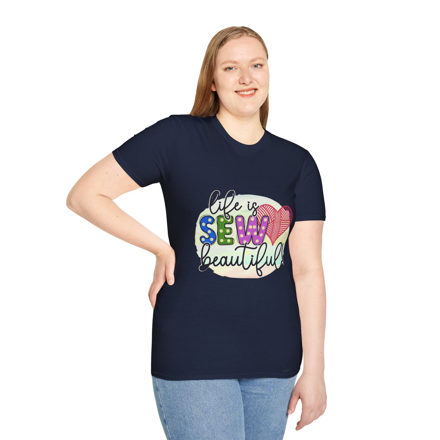 Sewing Enthusiast T-Shirt - Life is Sew Beautiful, Gift for Sewers, Craft Lovers, Quilters, DIY Apparel, Sewing Gifts