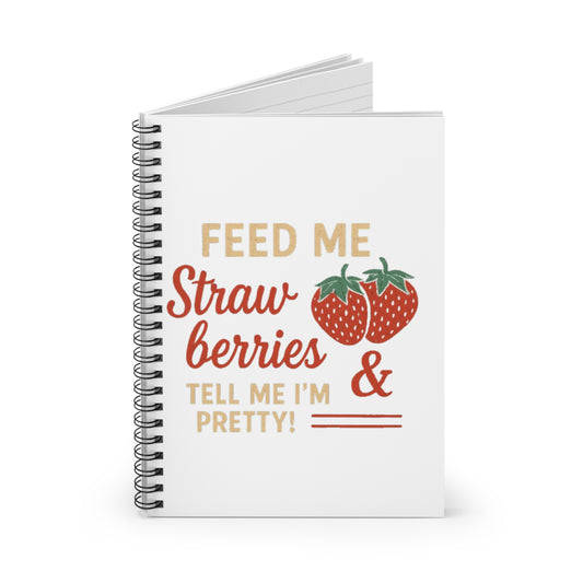 Cute Strawberry Themed Spiral Notebook - Perfect for Journaling, School, Gifts, Motivational Quotes, and Summer Vibes