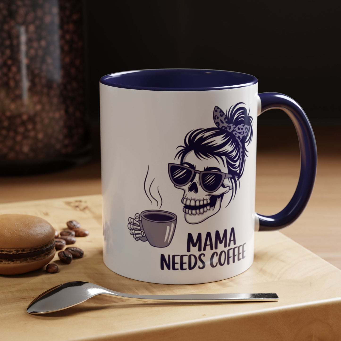 Mama Needs Coffee Skull Mug - Stylish 11/15oz Accent Coffee Mug for Coffee Lovers