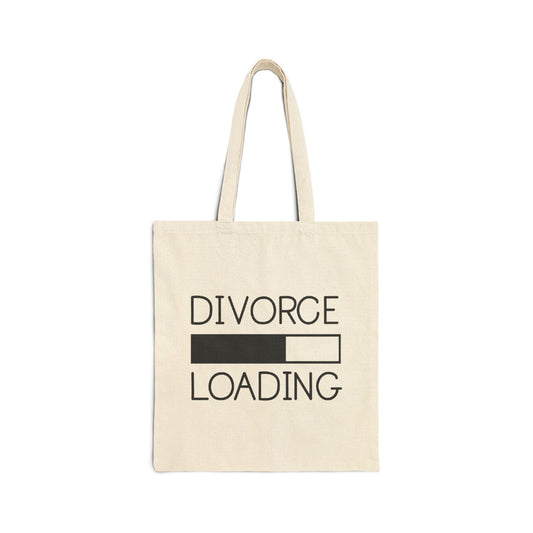 Divorce Loading Cotton Canvas Tote Bag, Funny Gift, Eco-Friendly Tote, Divorce Humor, Novelty Bag, Self-Care Accessory