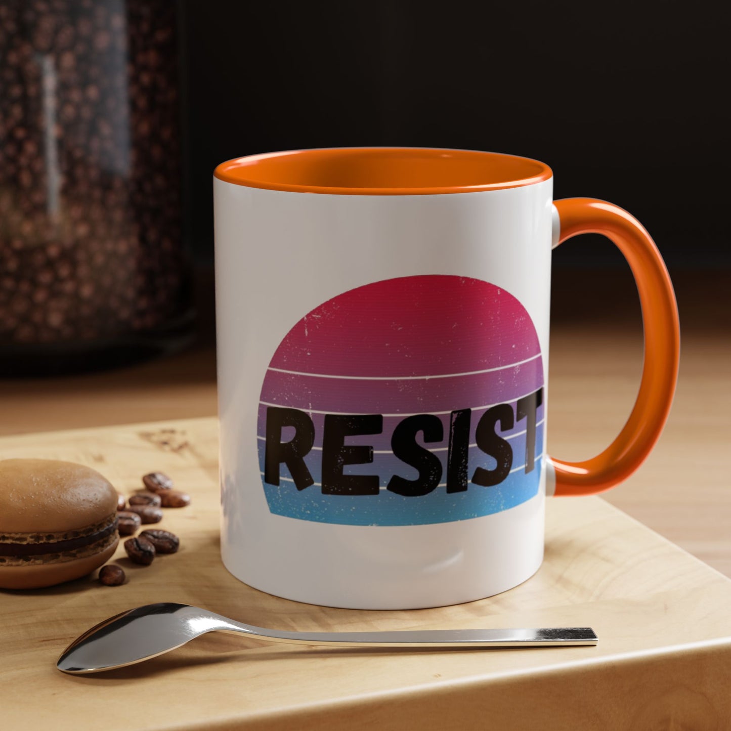 Colorful Resist Coffee Mug, Motivational Mug for Empowerment, Perfect Gift for Activists, Inspirational Kitchenware, 11oz 15oz