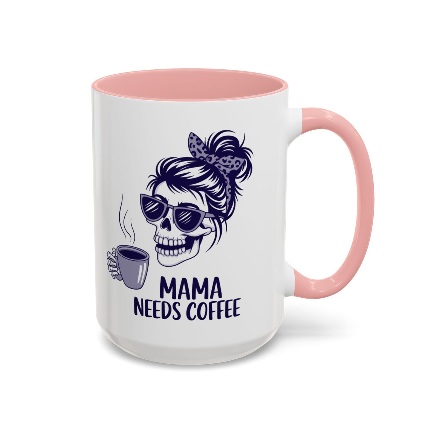 Mama Needs Coffee Skull Mug - Stylish 11/15oz Accent Coffee Mug for Coffee Lovers