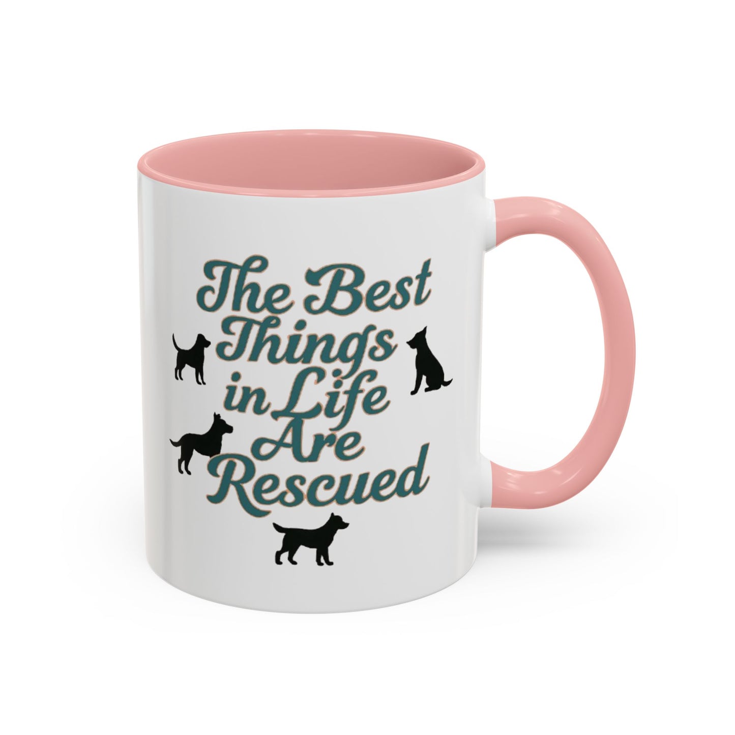 Rescue Dog Coffee Mug, Pet Lover Gift, Animal Adoption Mug, Inspirational Tea Cup, Dog Mom Mug, Black Handle Coffee Cup