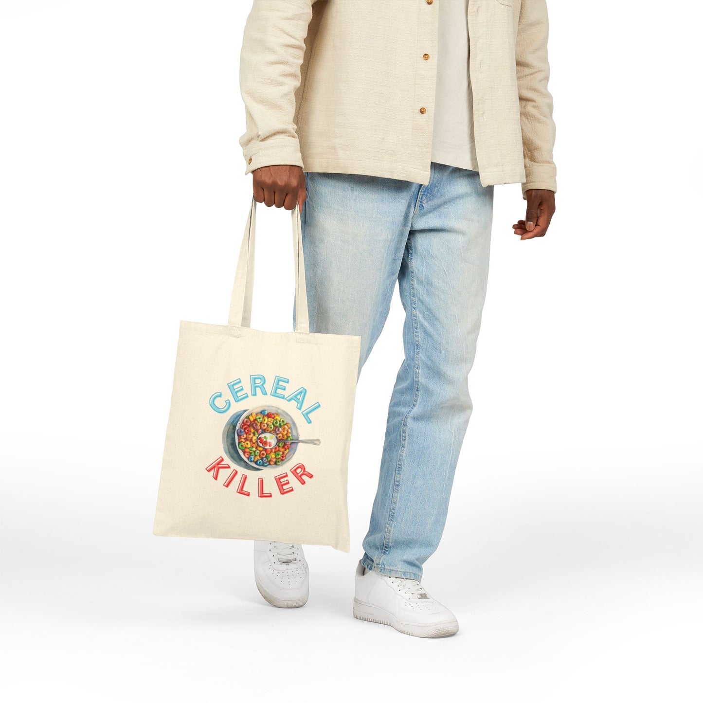 Cereal Killer Tote Bag - Fun Cotton Canvas Bag for Grocery, Beach, Reusable Shopping, Gift for Foodies, Casual Style