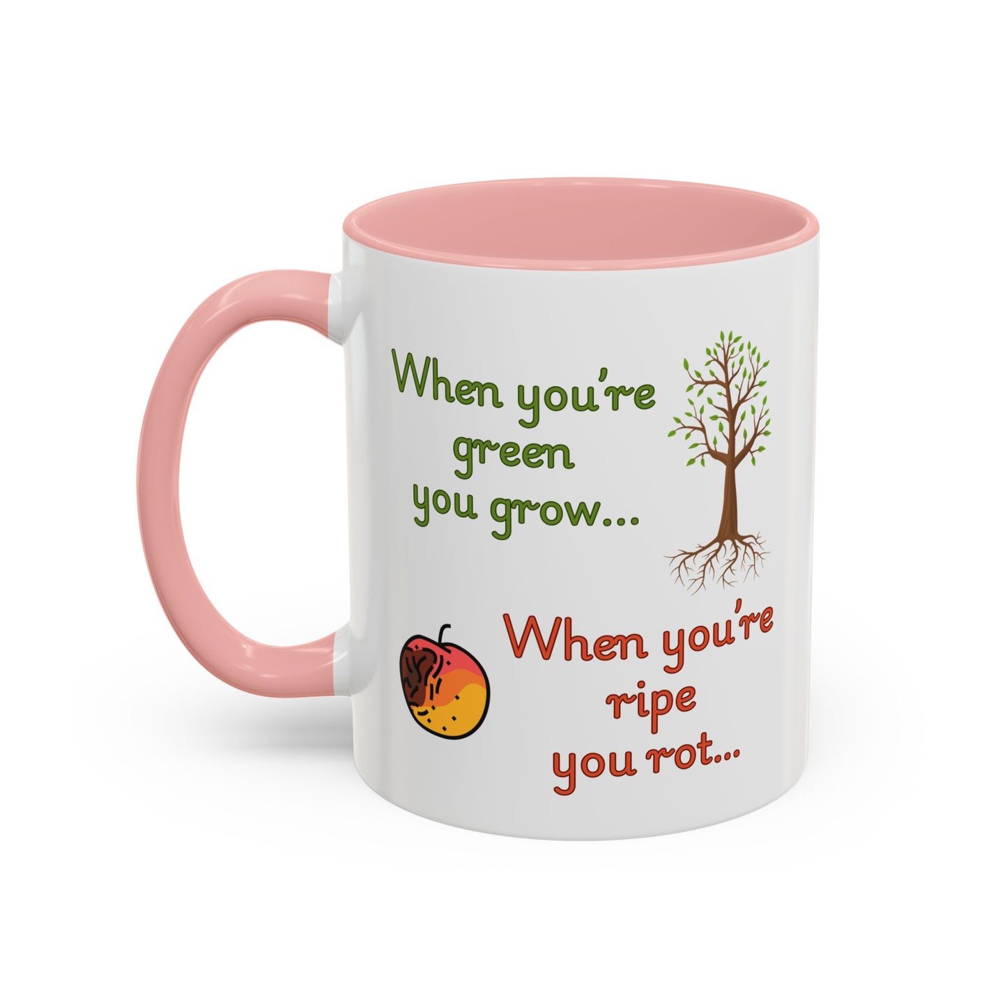 Inspirational Coffee Mug, Motivational Gift, Green and Ripe Quote, Nature Lover's Essential, Funny Office Mug