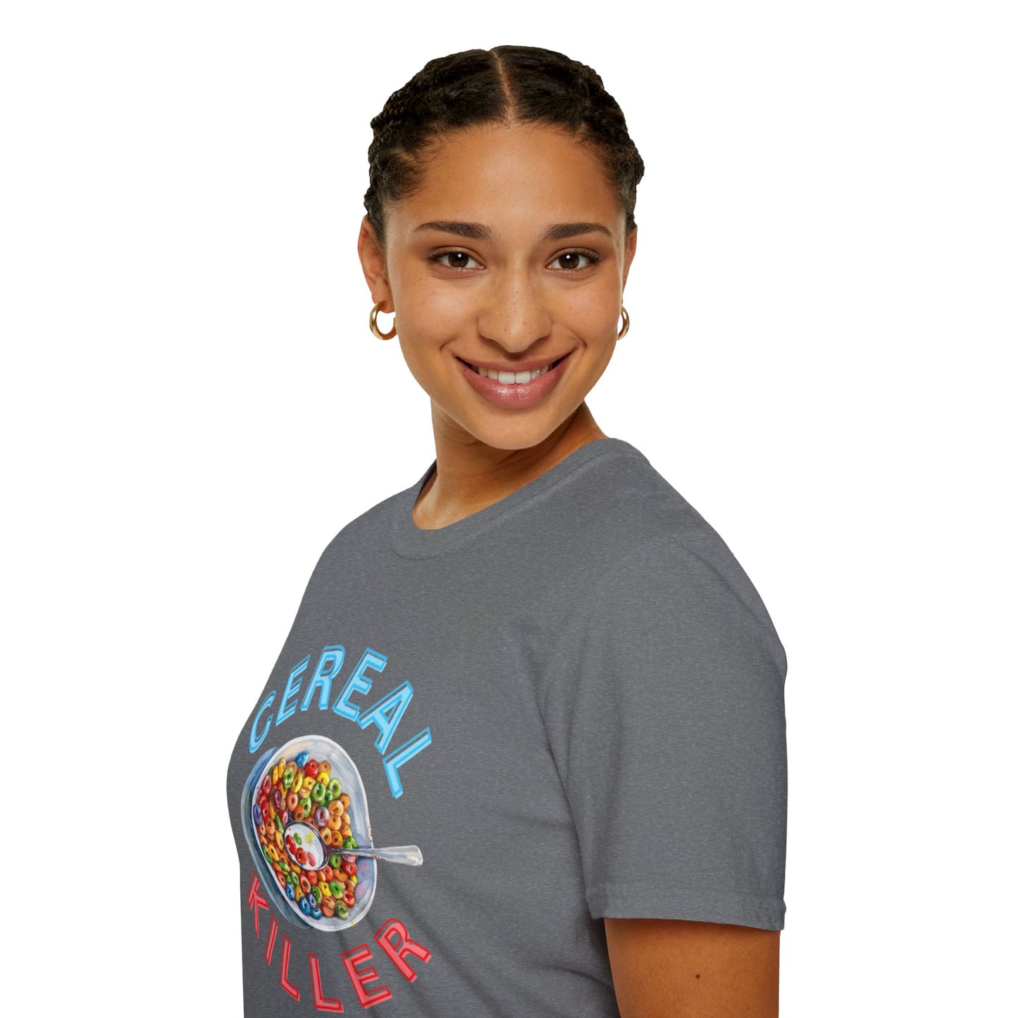 Cereal Killer Unisex Softstyle T-Shirt - Fun Humor Tee for Breakfast Lovers