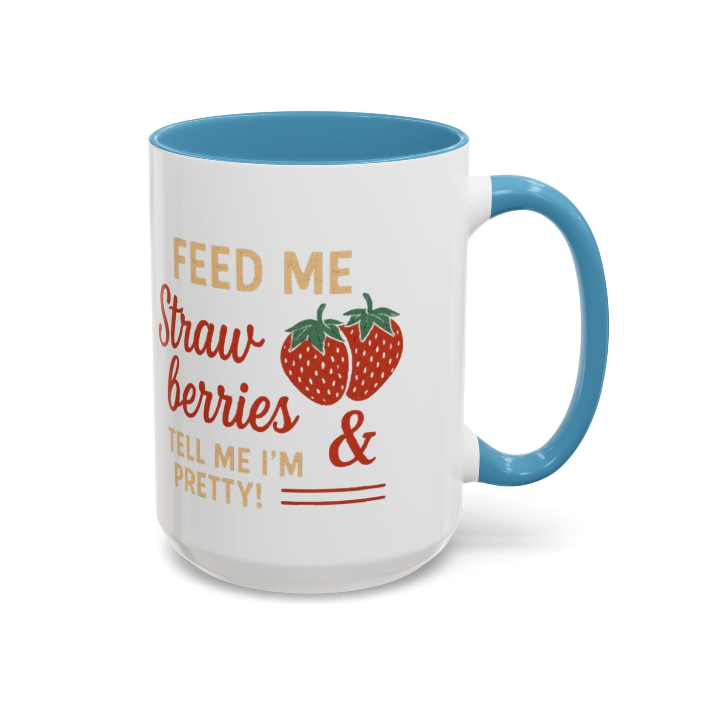 Cute Strawberry Themed Accent Coffee Mug - Perfect for Gifts, Home, Kitchen, Birthday, Fun Quotes
