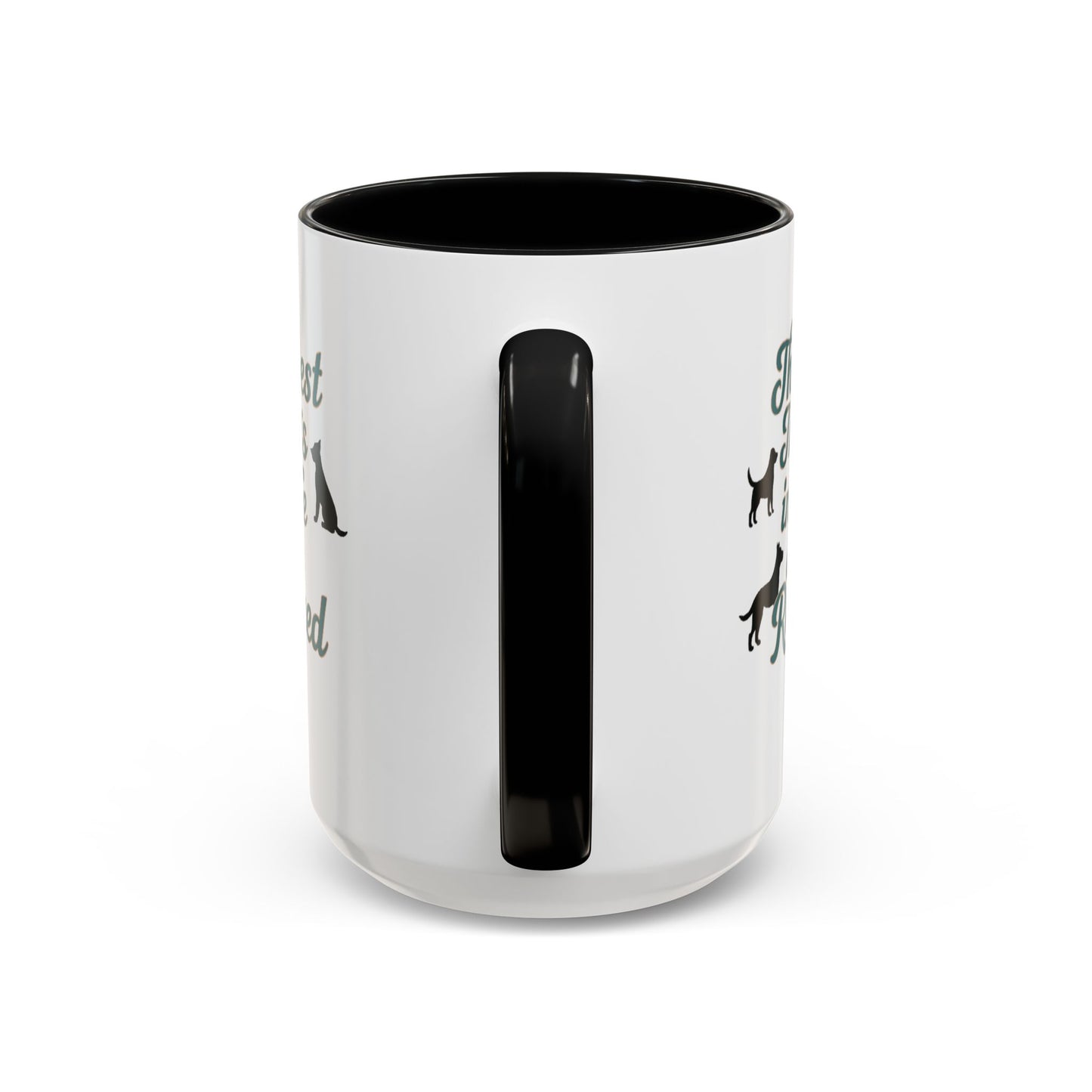 Rescue Dog Coffee Mug, Pet Lover Gift, Animal Adoption Mug, Inspirational Tea Cup, Dog Mom Mug, Black Handle Coffee Cup