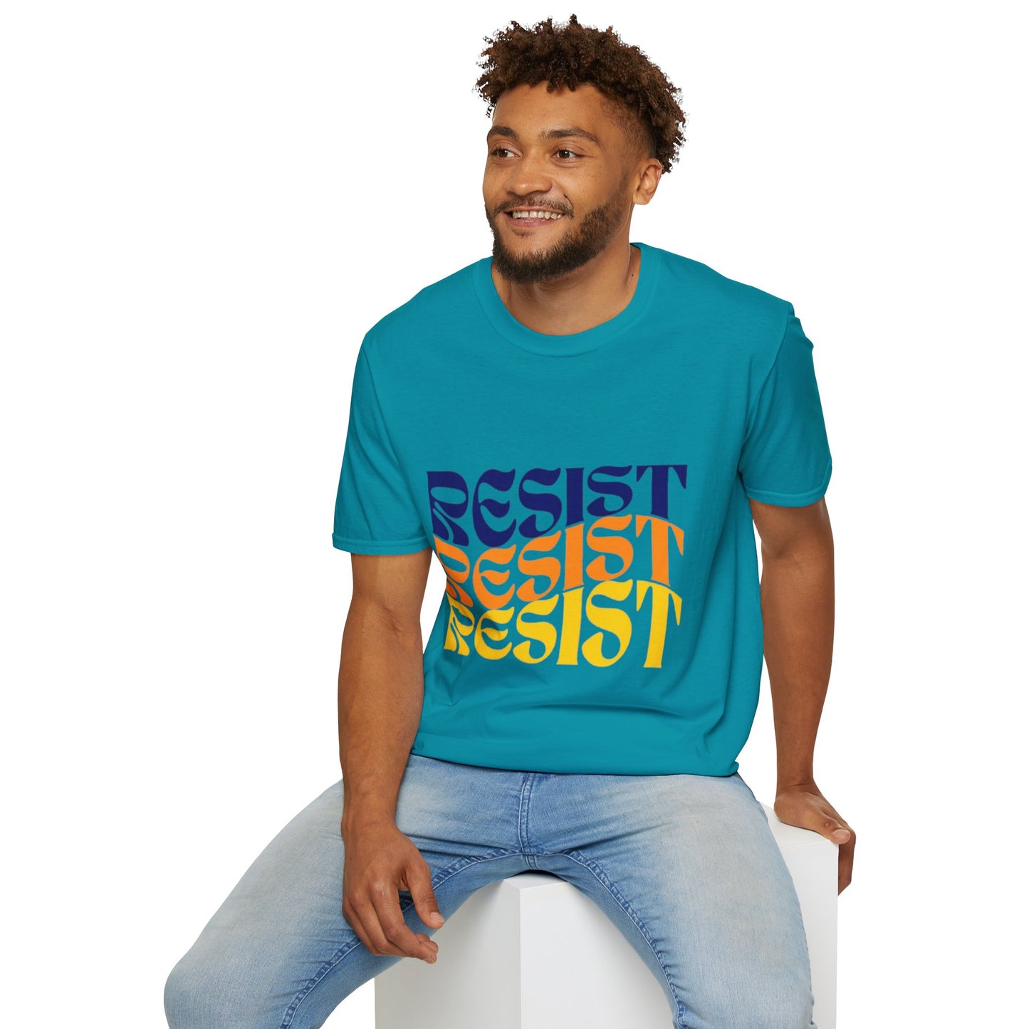 Unisex Softstyle T-Shirt - Bold 'RESIST' Graphic Tee for Activism and Empowerment