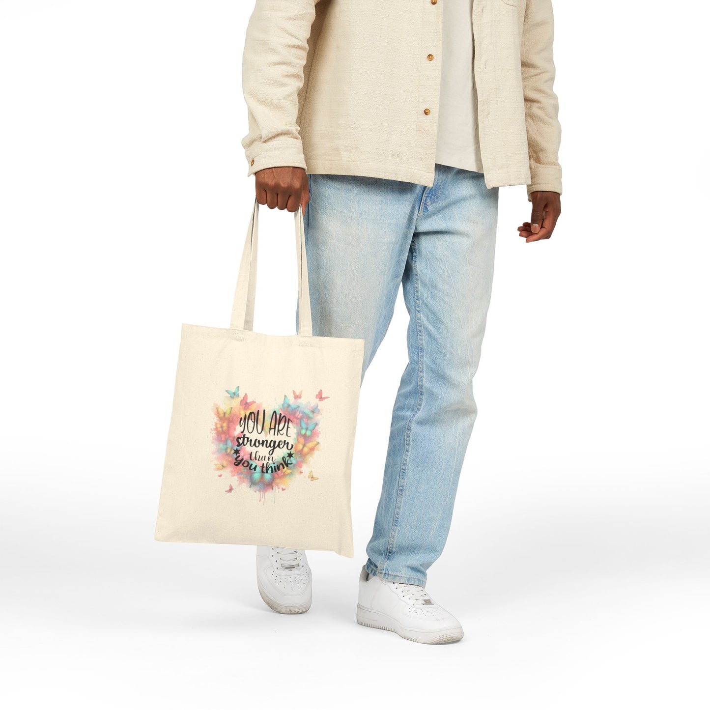 Inspirational Cotton Canvas Tote Bag - Motivational Gift, Eco-Friendly Shopping Bag, Quote Bag, Everyday Tote, Nature Lover's Accessory