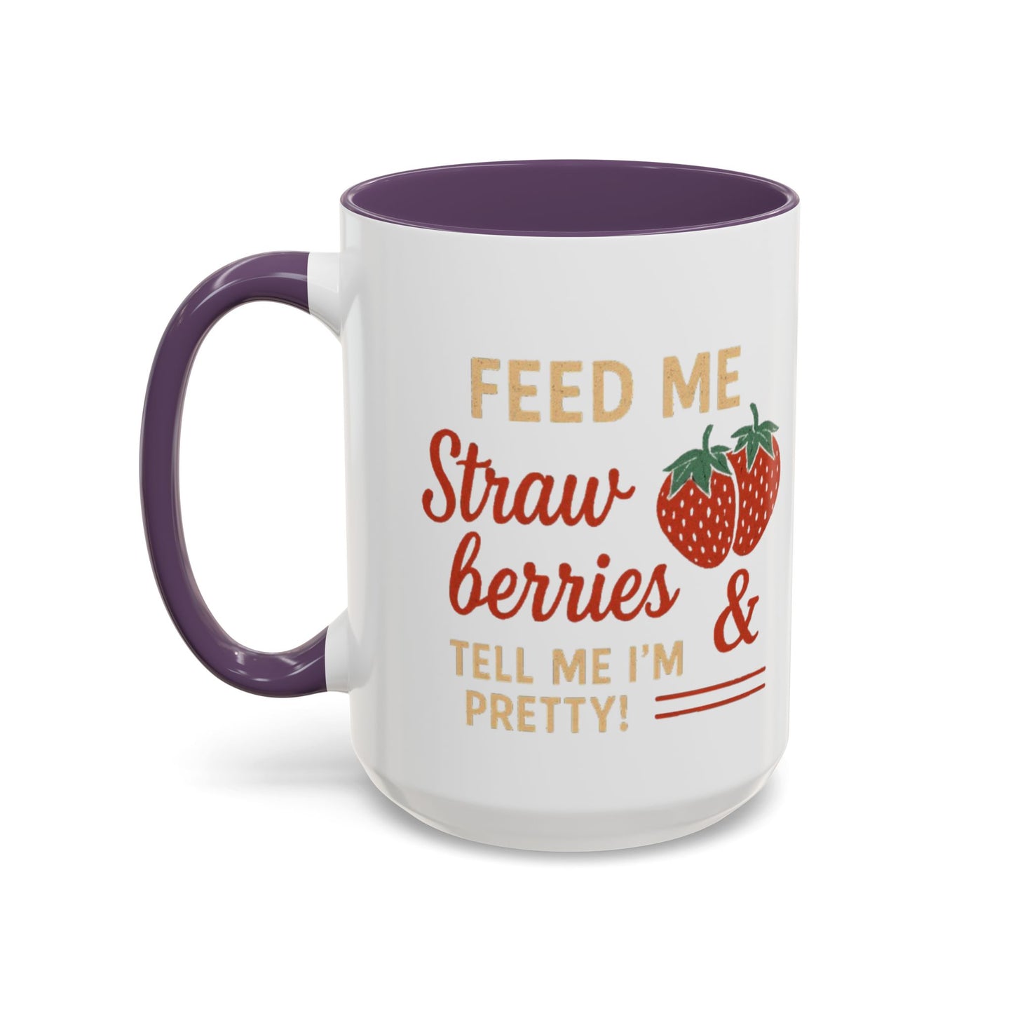 Cute Strawberry Themed Accent Coffee Mug - Perfect for Gifts, Home, Kitchen, Birthday, Fun Quotes