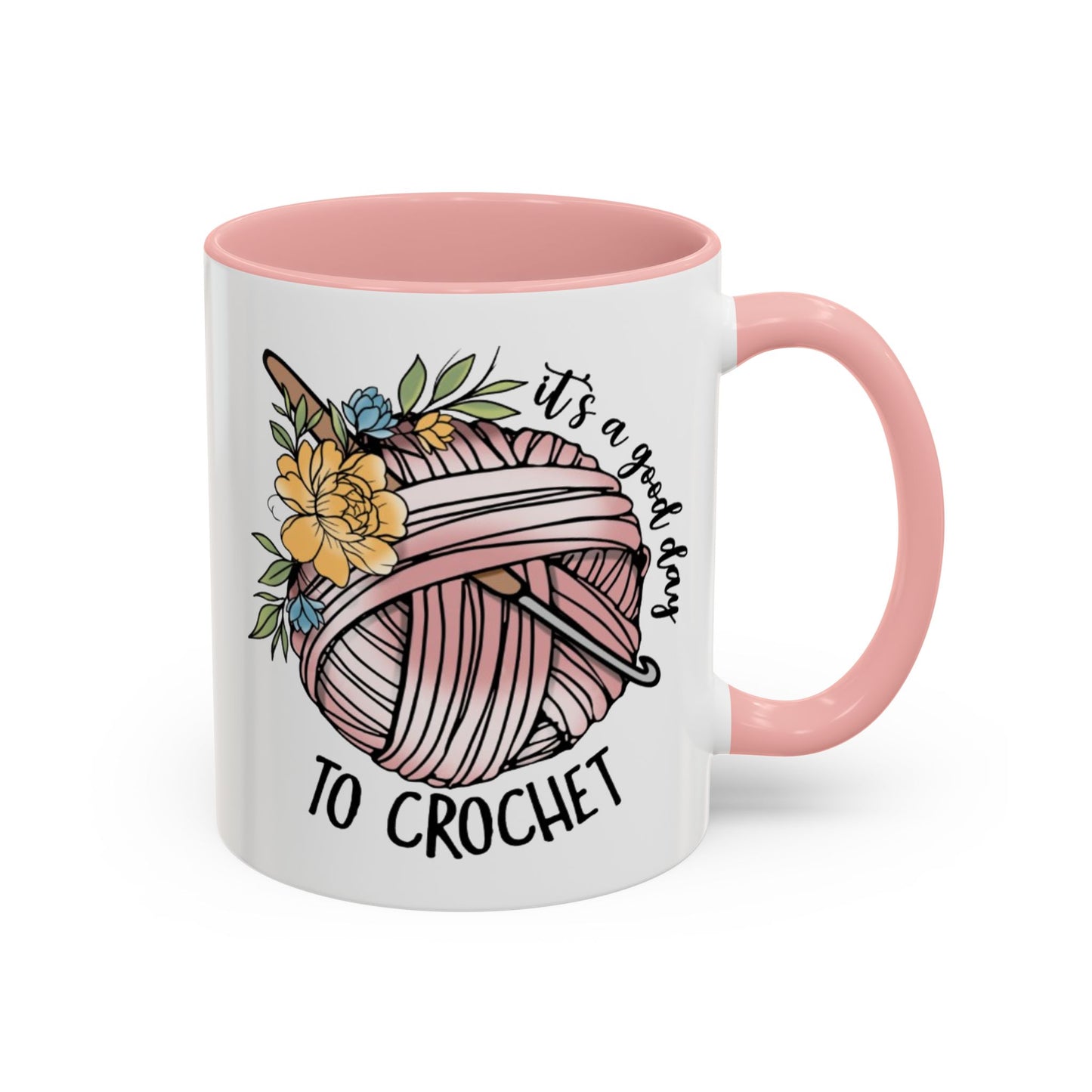 Crochet Lover's Accent Coffee Mug - Perfect Gift for Crafters, Yarn Enthusiasts, Mother's Day, Birthday, or Just Because!