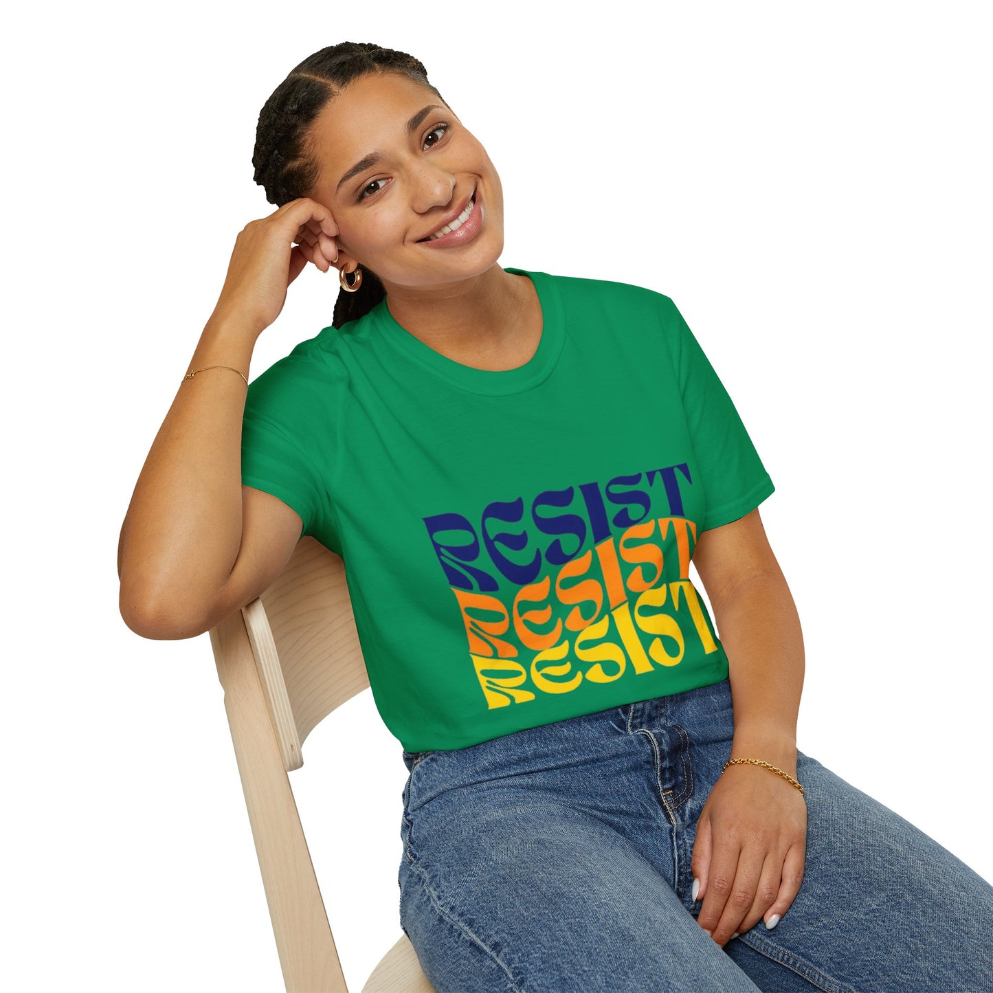 Unisex Softstyle T-Shirt - Bold 'RESIST' Graphic Tee for Activism and Empowerment