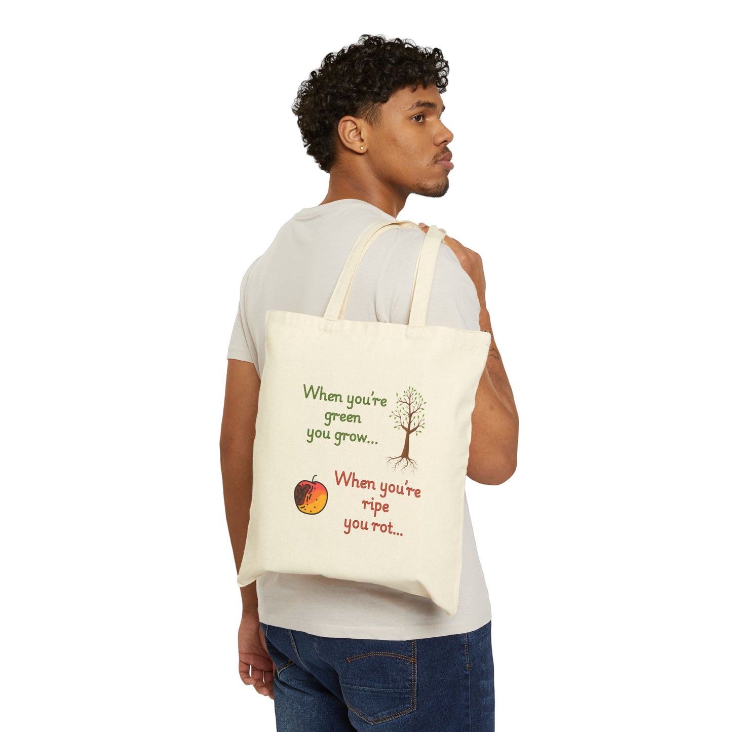 Inspirational Quote Cotton Canvas Tote Bag, Sustainable Shopping Bag, Eco-Friendly Tote, Gift for Nature Lovers, Motivational Quote Tote