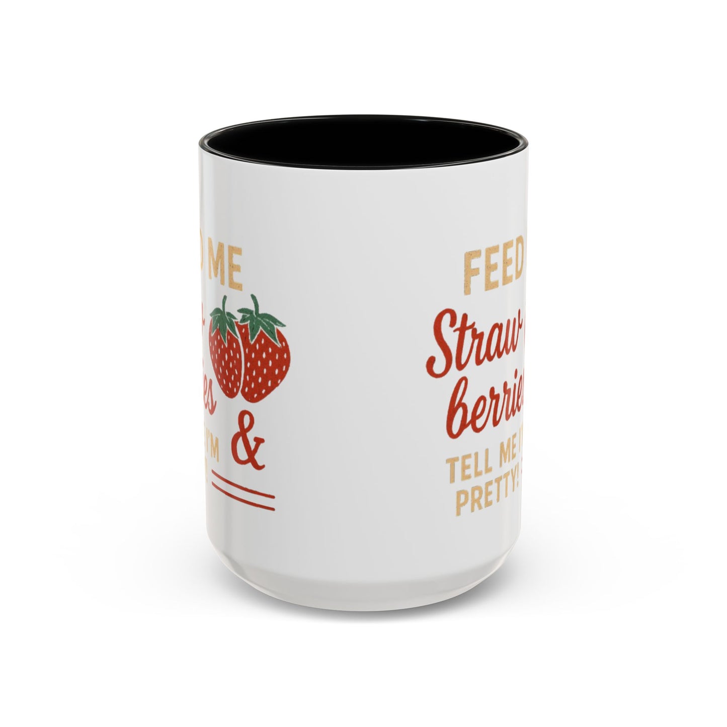 Cute Strawberry Themed Accent Coffee Mug - Perfect for Gifts, Home, Kitchen, Birthday, Fun Quotes