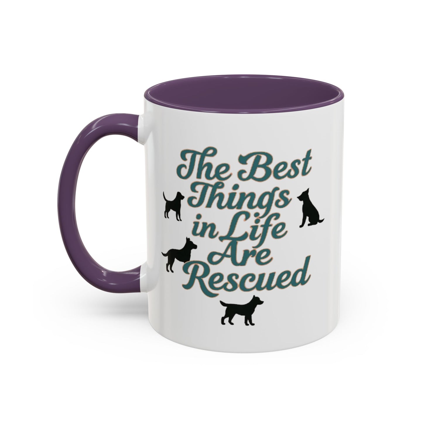 Rescue Dog Coffee Mug, Pet Lover Gift, Animal Adoption Mug, Inspirational Tea Cup, Dog Mom Mug, Black Handle Coffee Cup