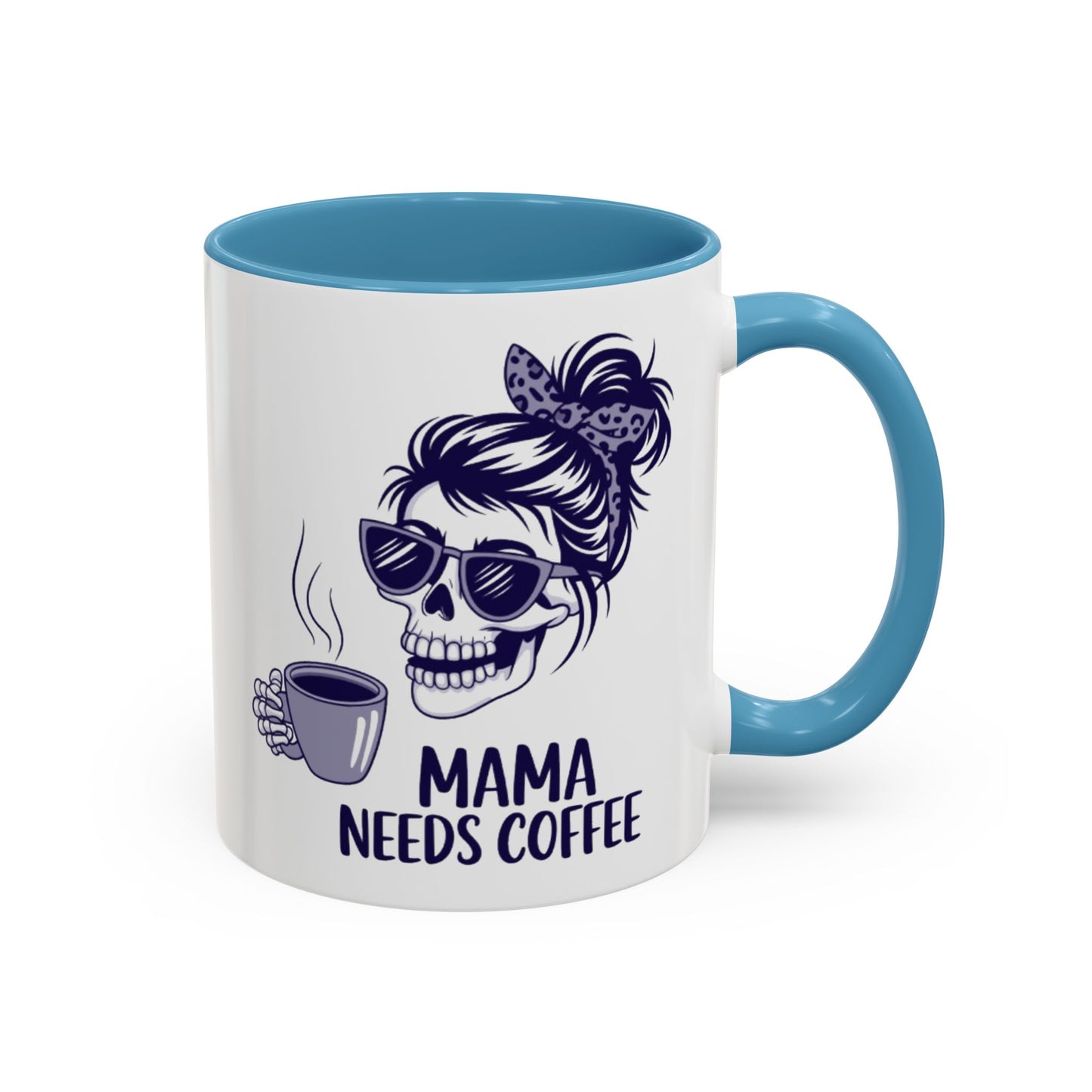 Mama Needs Coffee Skull Mug - Stylish 11/15oz Accent Coffee Mug for Coffee Lovers