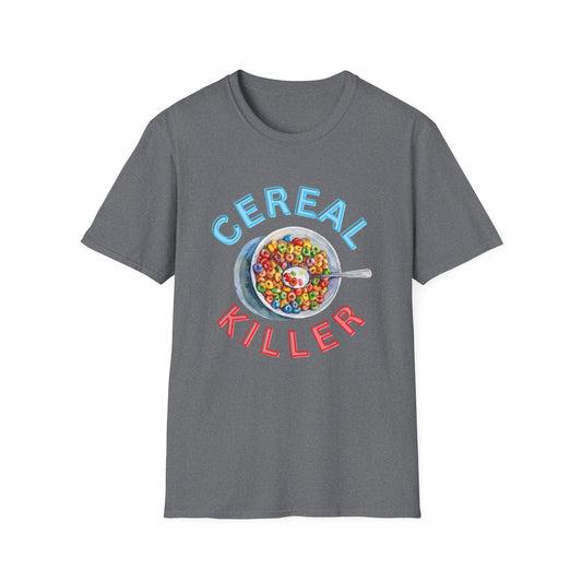 Cereal Killer Unisex Softstyle T-Shirt - Fun Humor Tee for Breakfast Lovers