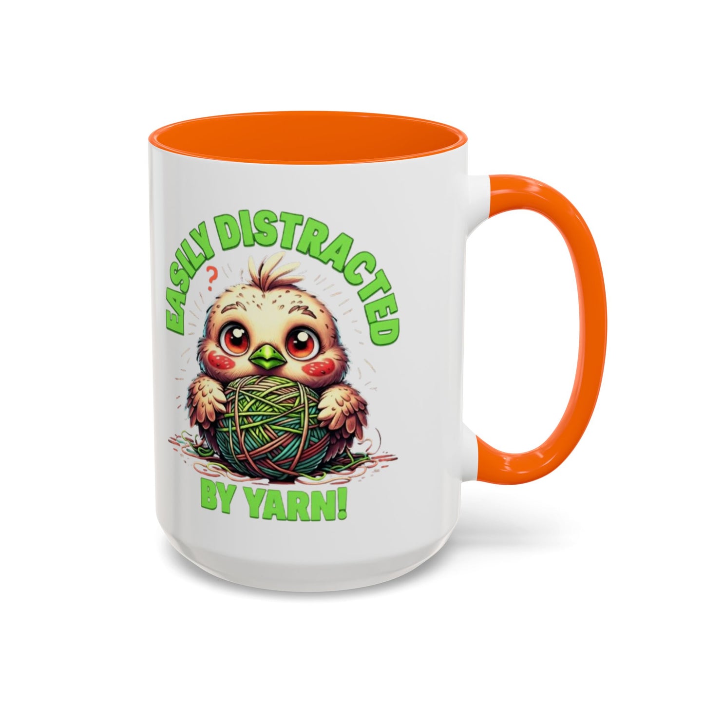 Easily Distracted Yarn Coffee Mug | Cute Animal Mug, Funny Gift for Knitters, Coffee Lover Gift, Unique Mugs for Crafters, Yarn Lover's Mug