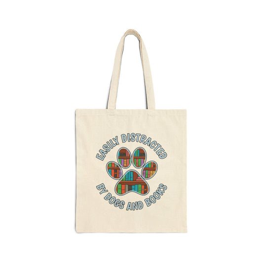 Easily Distracted Tote Bag - Perfect for Dog Lovers & Bookworms