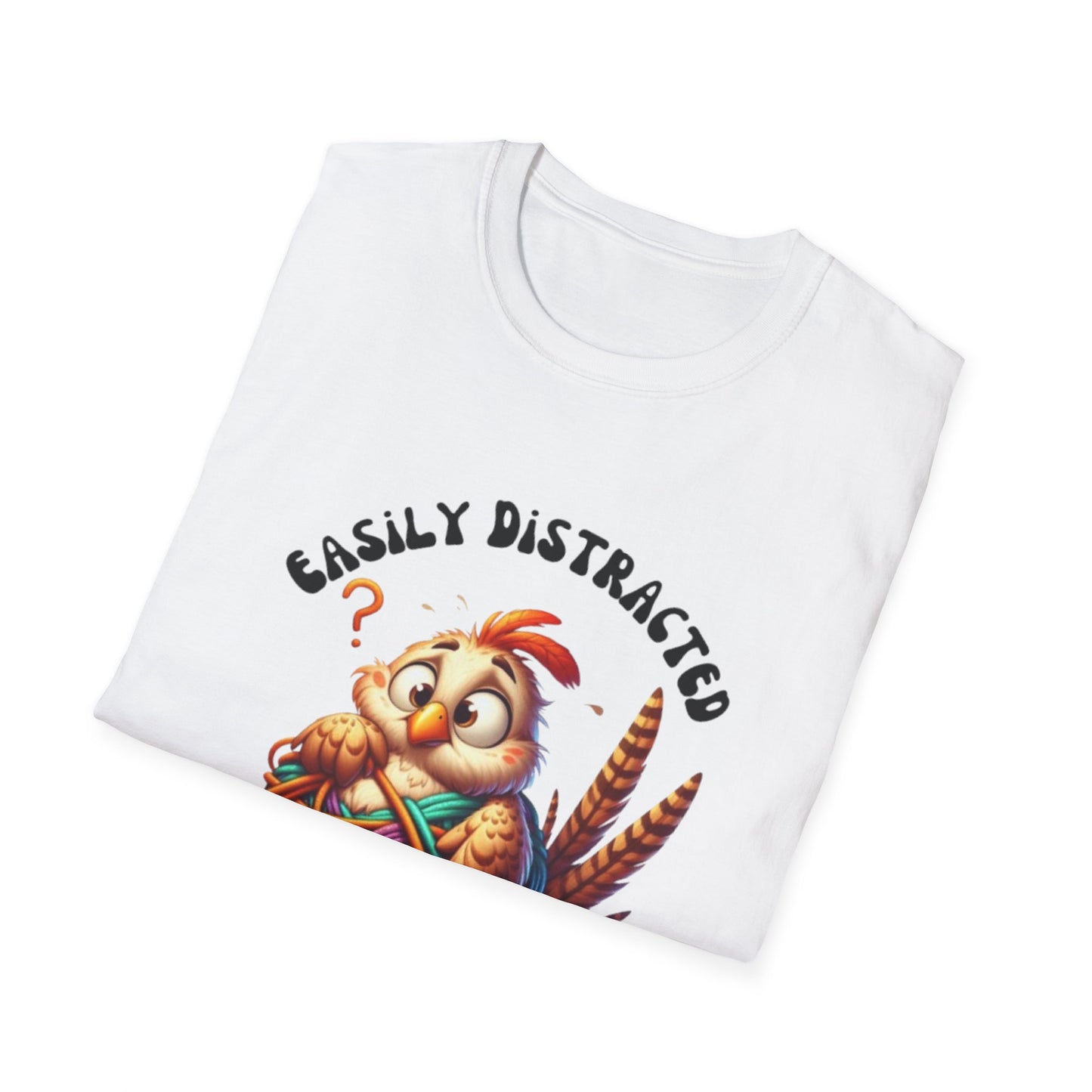 Easily Distracted By Yarn Unisex Softstyle T-Shirt for Yarn Lovers