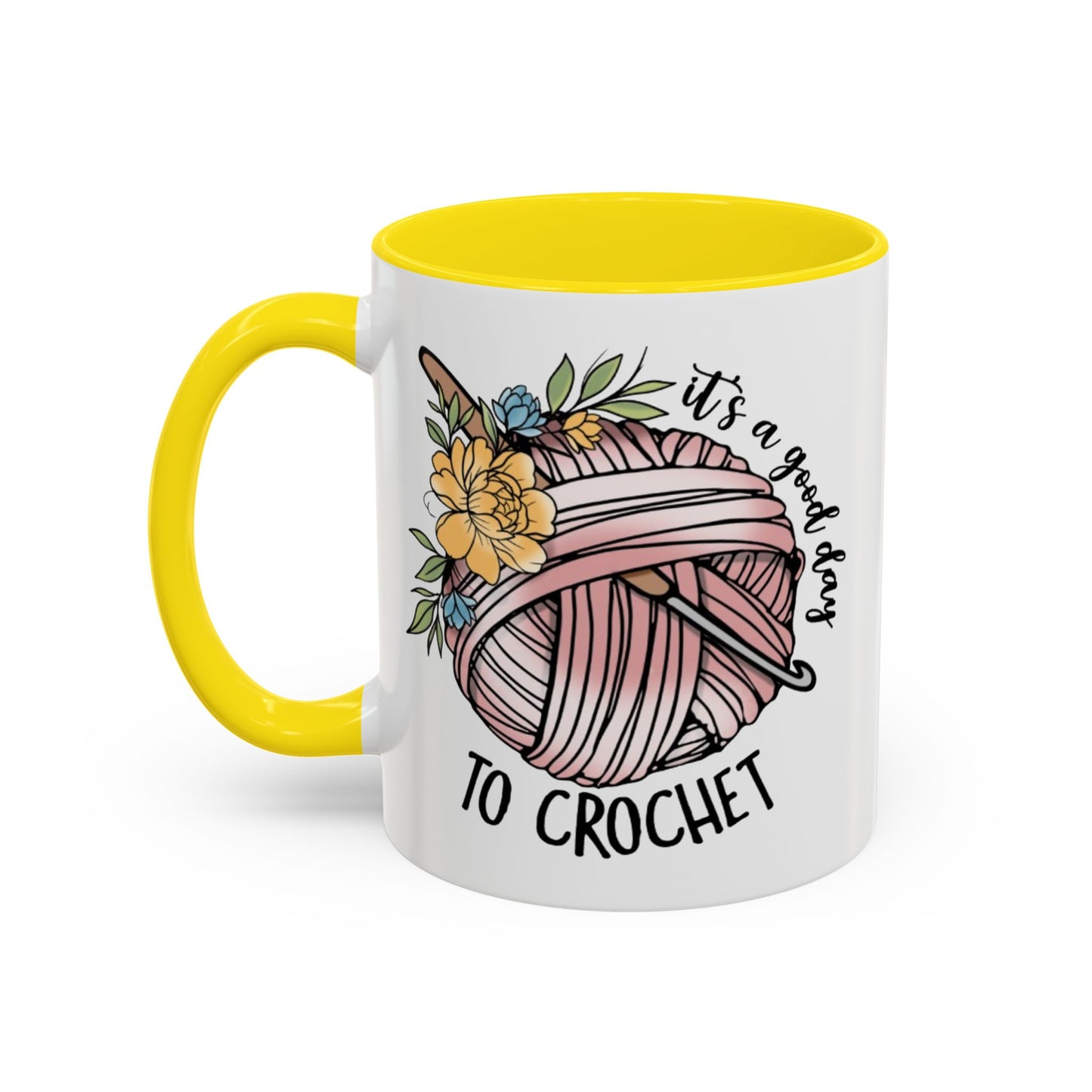 Crochet Lover's Accent Coffee Mug - Perfect Gift for Crafters, Yarn Enthusiasts, Mother's Day, Birthday, or Just Because!