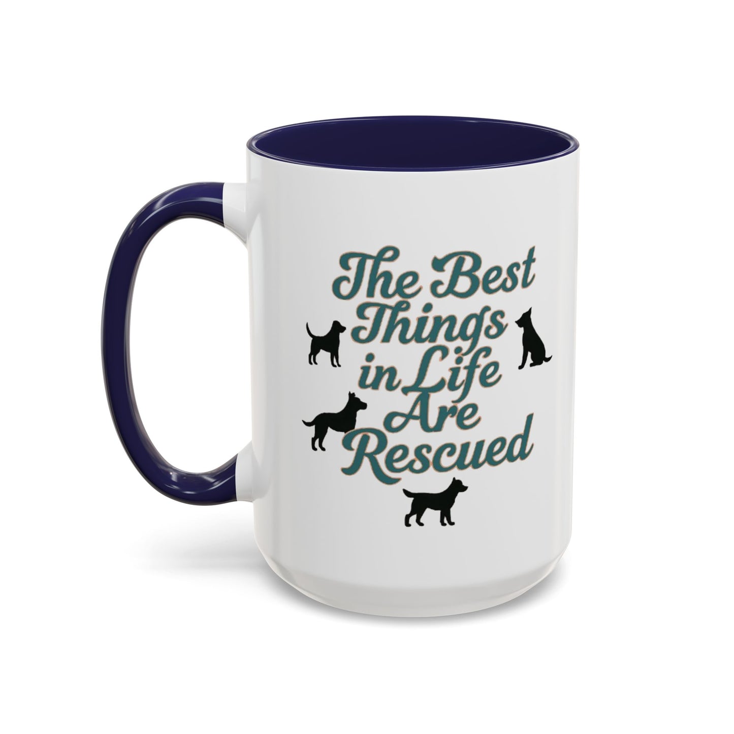 Rescue Dog Coffee Mug, Pet Lover Gift, Animal Adoption Mug, Inspirational Tea Cup, Dog Mom Mug, Black Handle Coffee Cup