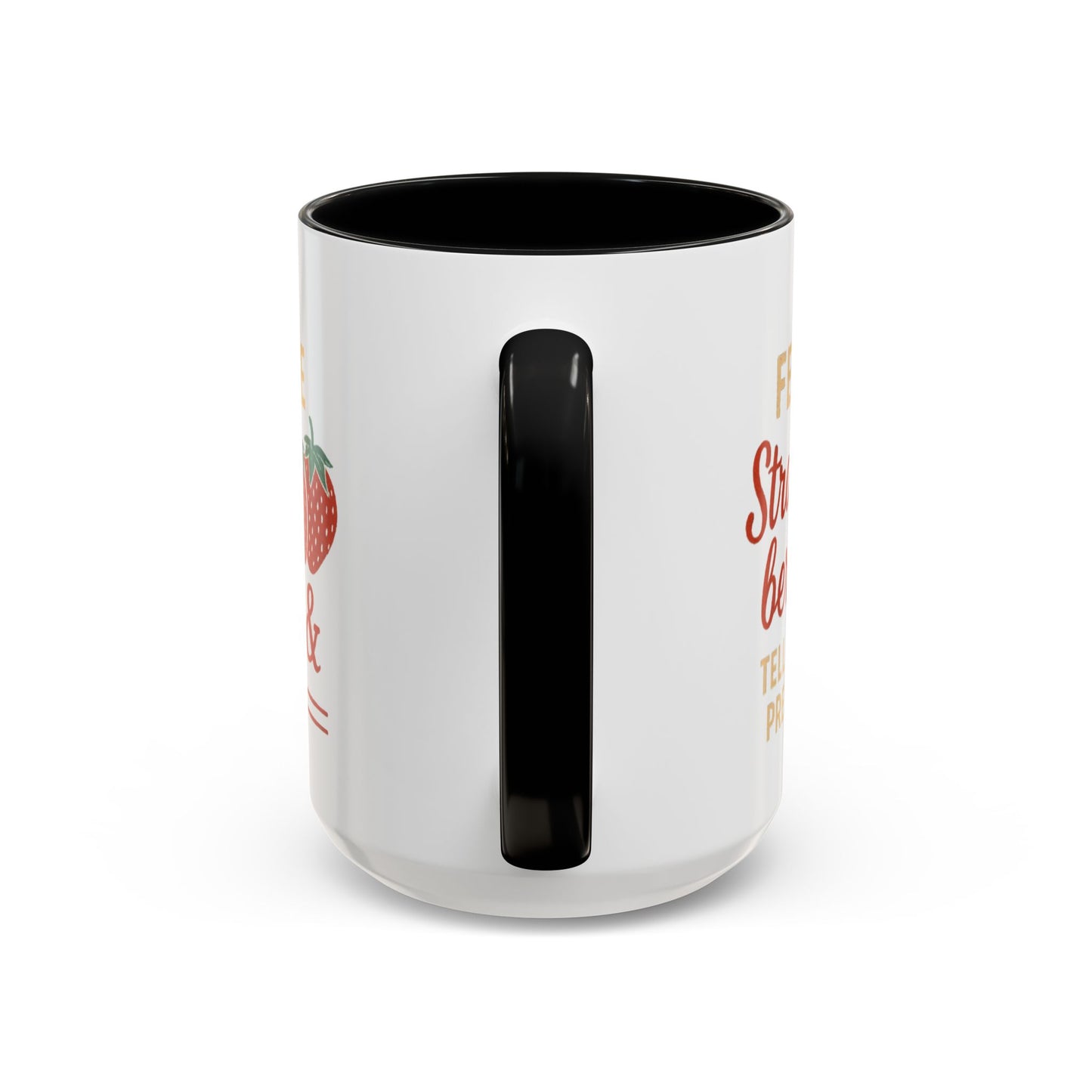 Cute Strawberry Themed Accent Coffee Mug - Perfect for Gifts, Home, Kitchen, Birthday, Fun Quotes