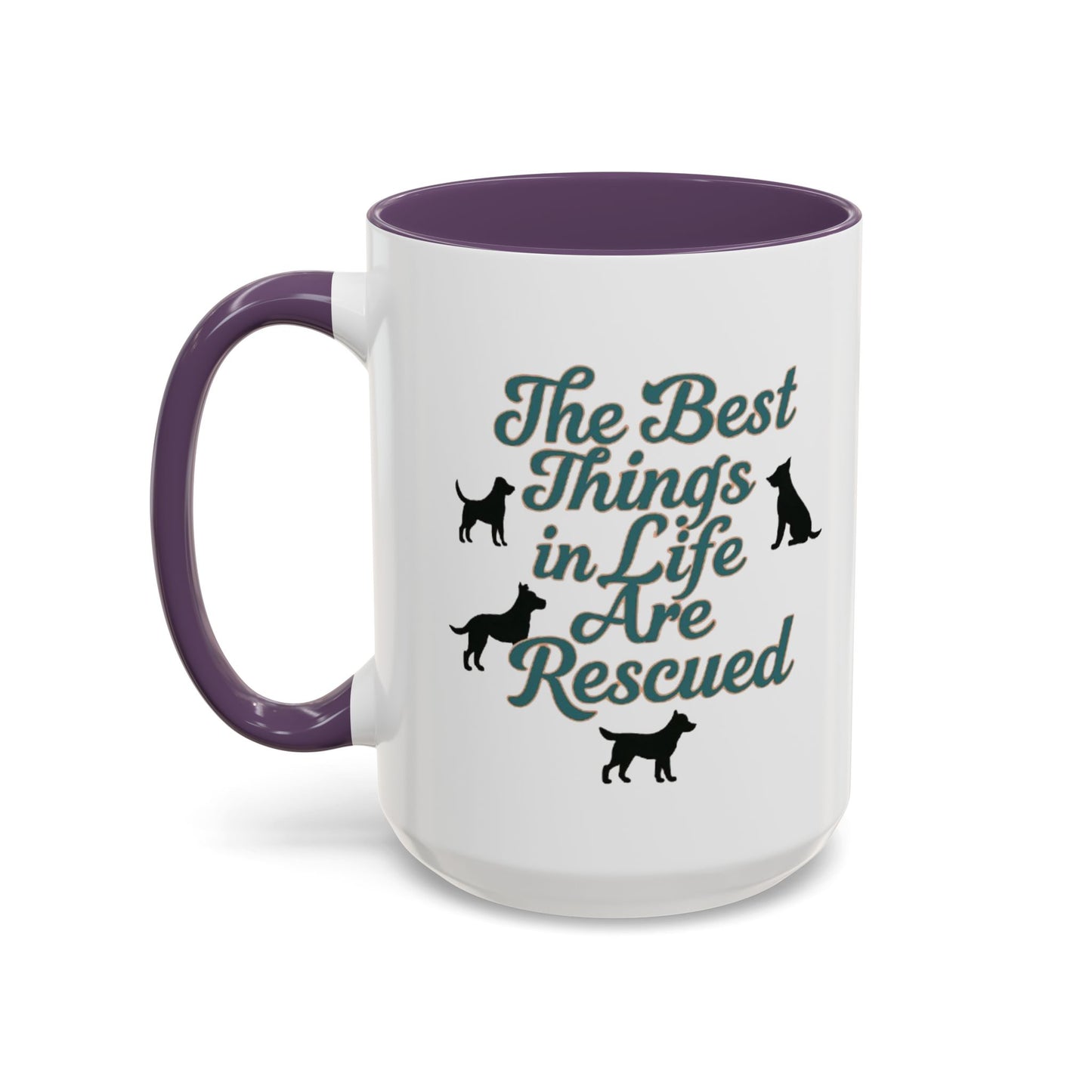 Rescue Dog Coffee Mug, Pet Lover Gift, Animal Adoption Mug, Inspirational Tea Cup, Dog Mom Mug, Black Handle Coffee Cup