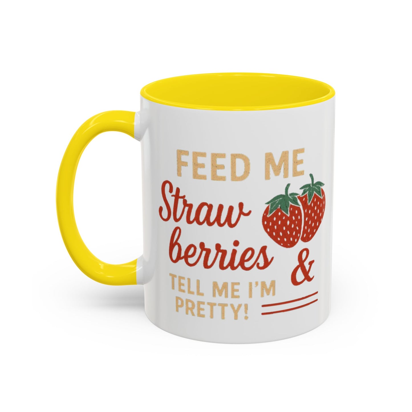 Cute Strawberry Themed Accent Coffee Mug - Perfect for Gifts, Home, Kitchen, Birthday, Fun Quotes