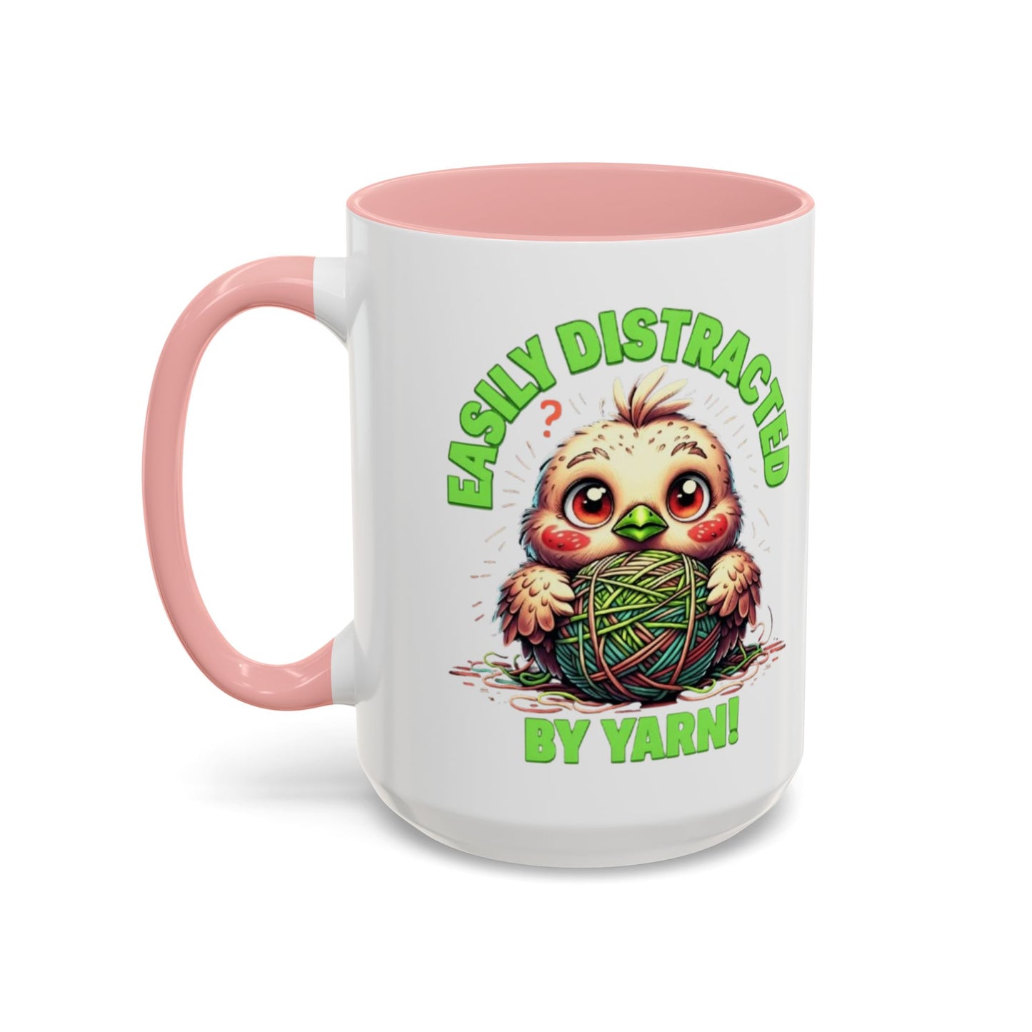 Easily Distracted Yarn Coffee Mug | Cute Animal Mug, Funny Gift for Knitters, Coffee Lover Gift, Unique Mugs for Crafters, Yarn Lover's Mug