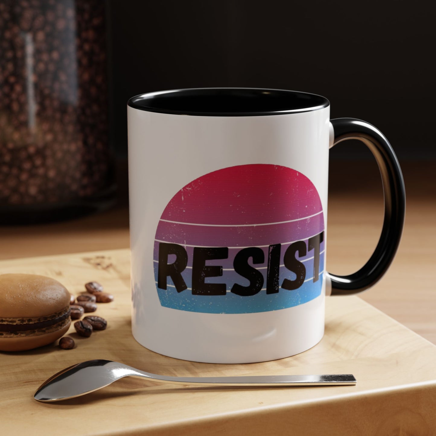 Colorful Resist Coffee Mug, Motivational Mug for Empowerment, Perfect Gift for Activists, Inspirational Kitchenware, 11oz 15oz