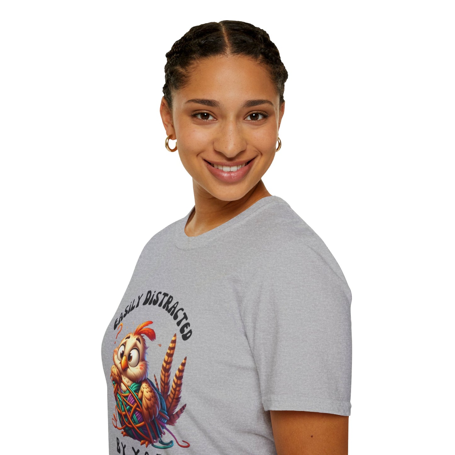 Easily Distracted By Yarn Unisex Softstyle T-Shirt for Yarn Lovers