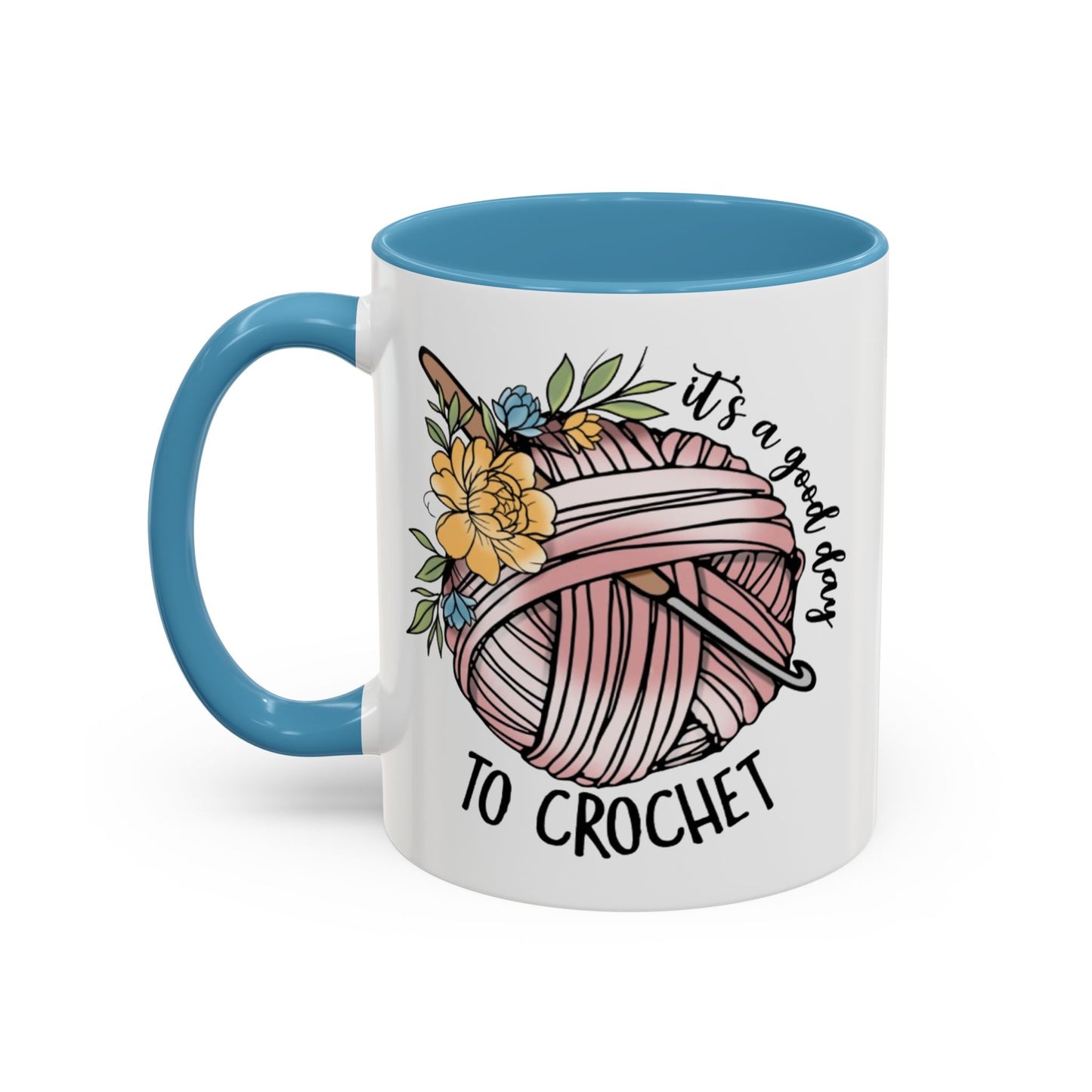 Crochet Lover's Accent Coffee Mug - Perfect Gift for Crafters, Yarn Enthusiasts, Mother's Day, Birthday, or Just Because!