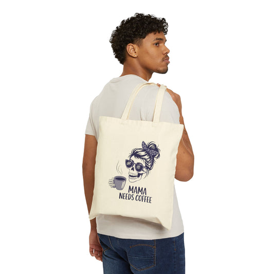 Mama Needs Coffee Tote Bag | Fun Cotton Canvas Bag for Moms | Gift for Coffee Lovers | Eco-Friendly Grocery Bag, Reusable Shopping Tote