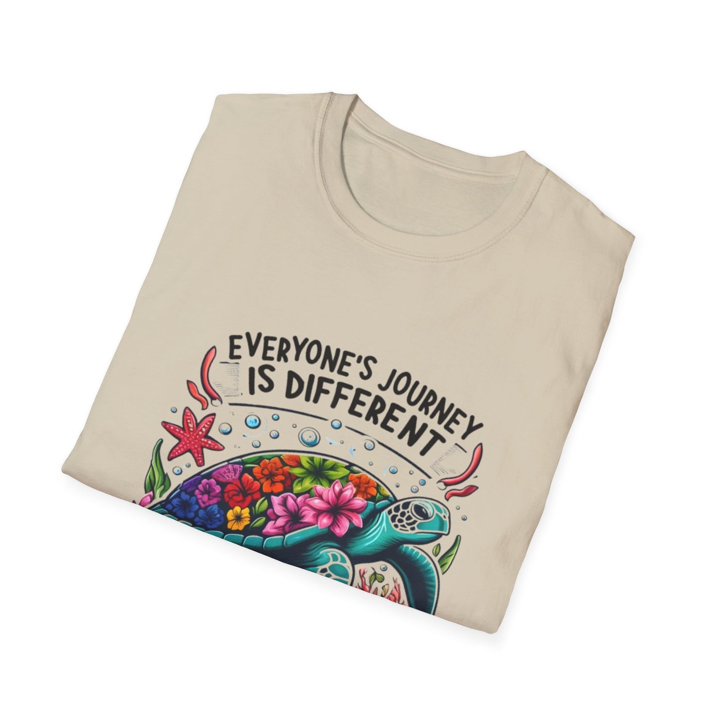 T-Shirt with Inspirational Turtle Design, Trust the Flow Statement, Ocean Lover Gift, Nature Apparel, Journey Reminder